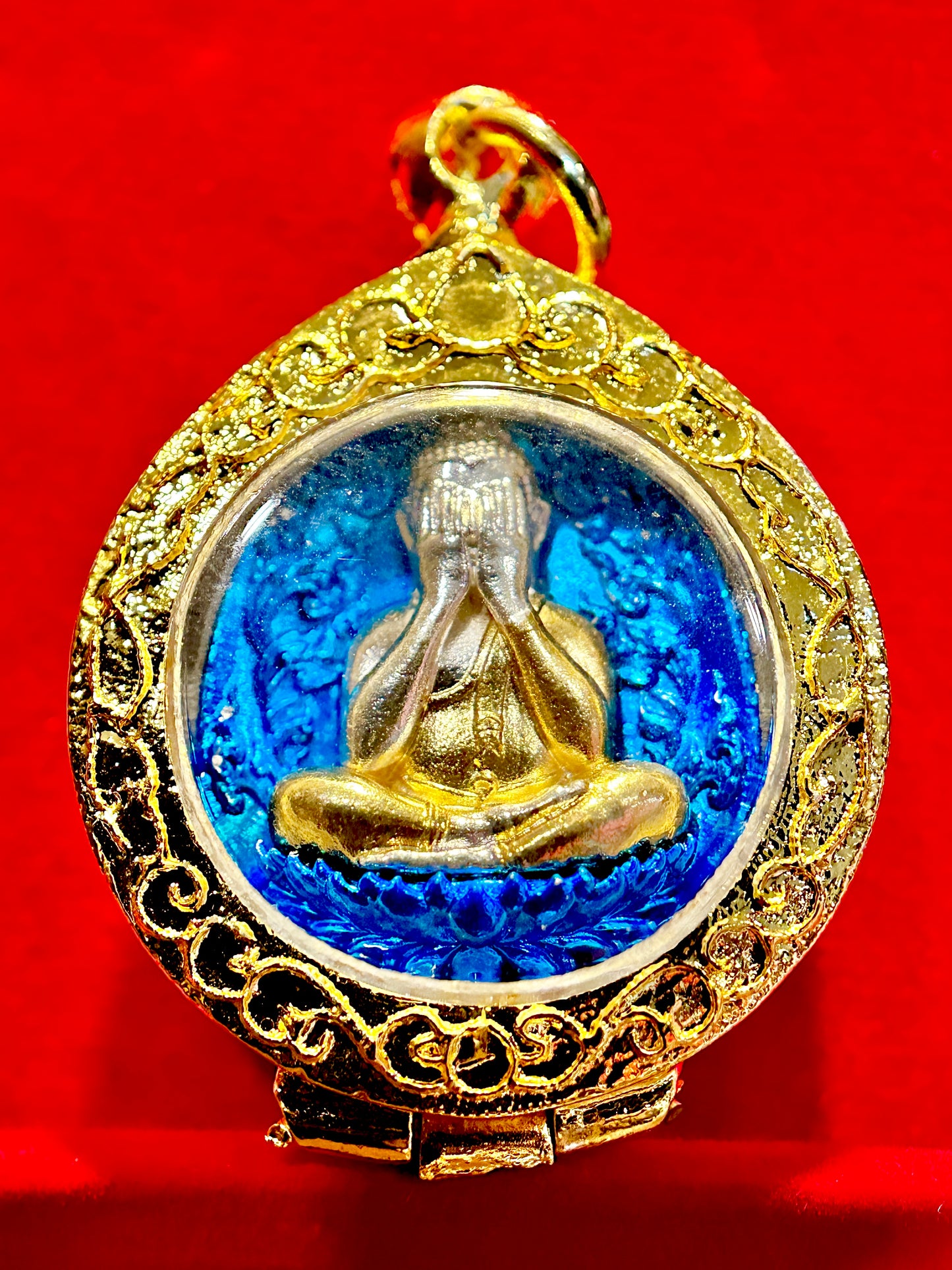 Phra Pidta Cosmic Shield (Blue Enamel)