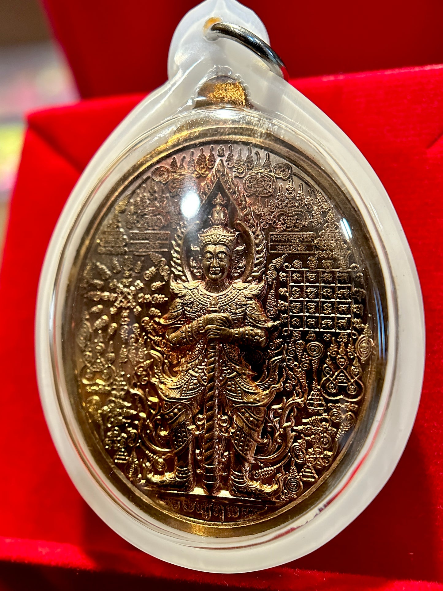 Tao Wessuwan Double-Sided Amulet (White/Bronze Edition)