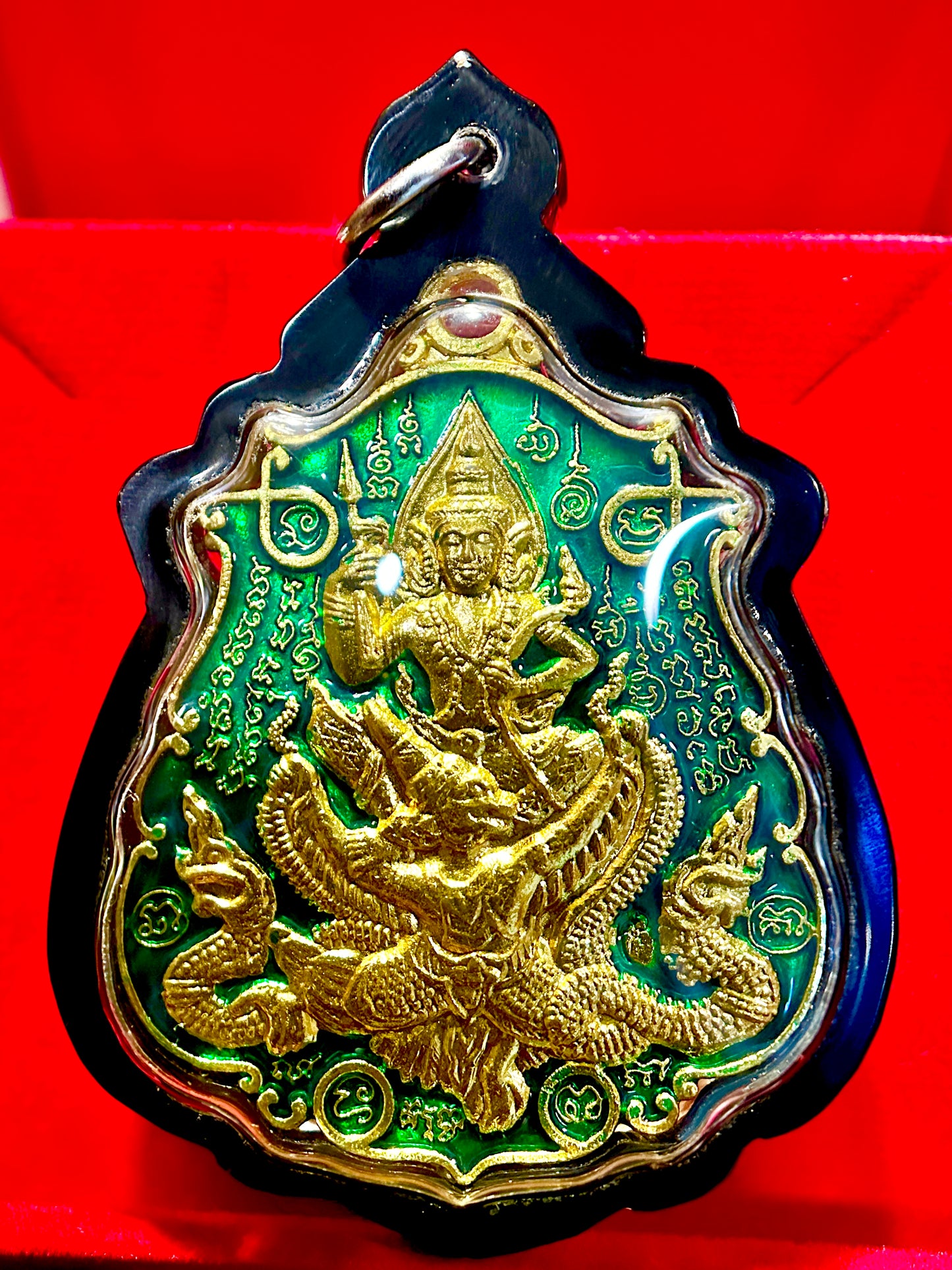 Vishnu & Garuda with Nagas (Green)