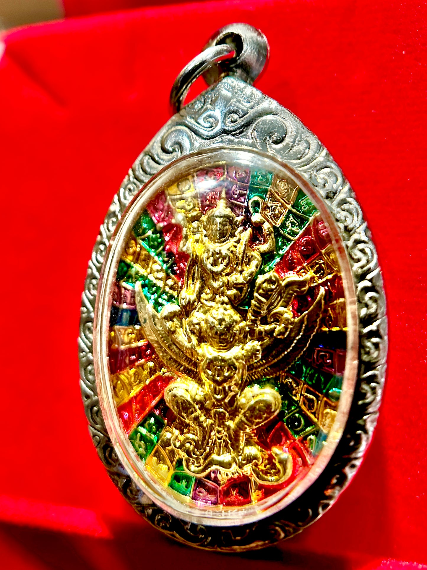 Garuda & Vishnu Tri-Color Prosperity Amulet