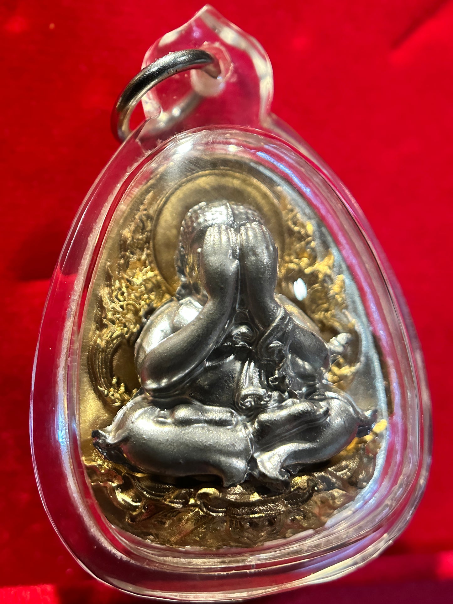 Phra Pidta Shadow Steel with Golden Yantra
