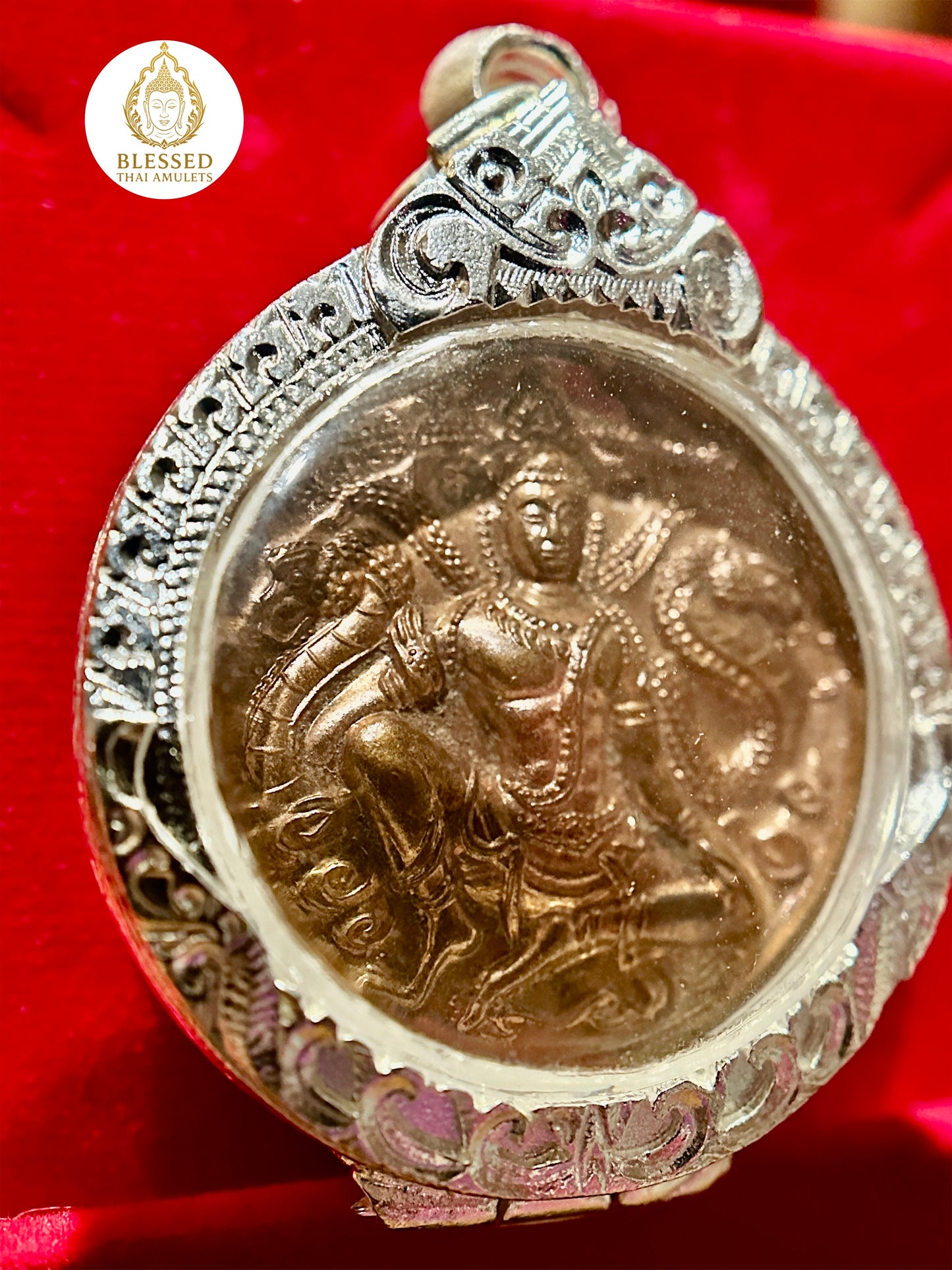 Naga-Protected Bodhisattva Amulet (Bronze)