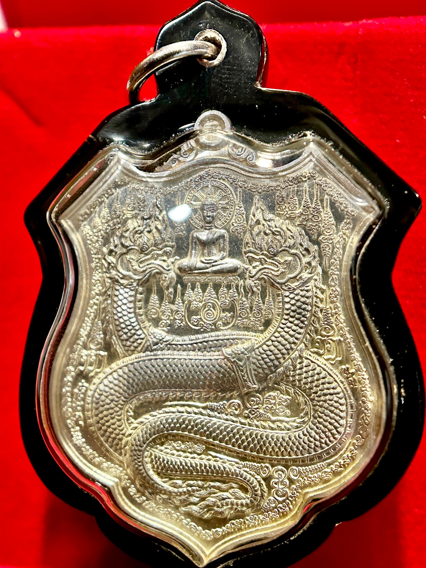 Twin Naga Enlightenment Amulet (Silver)