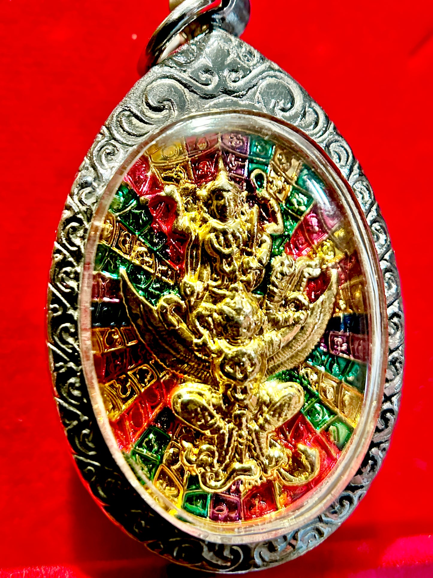Garuda & Vishnu Tri-Color Prosperity Amulet