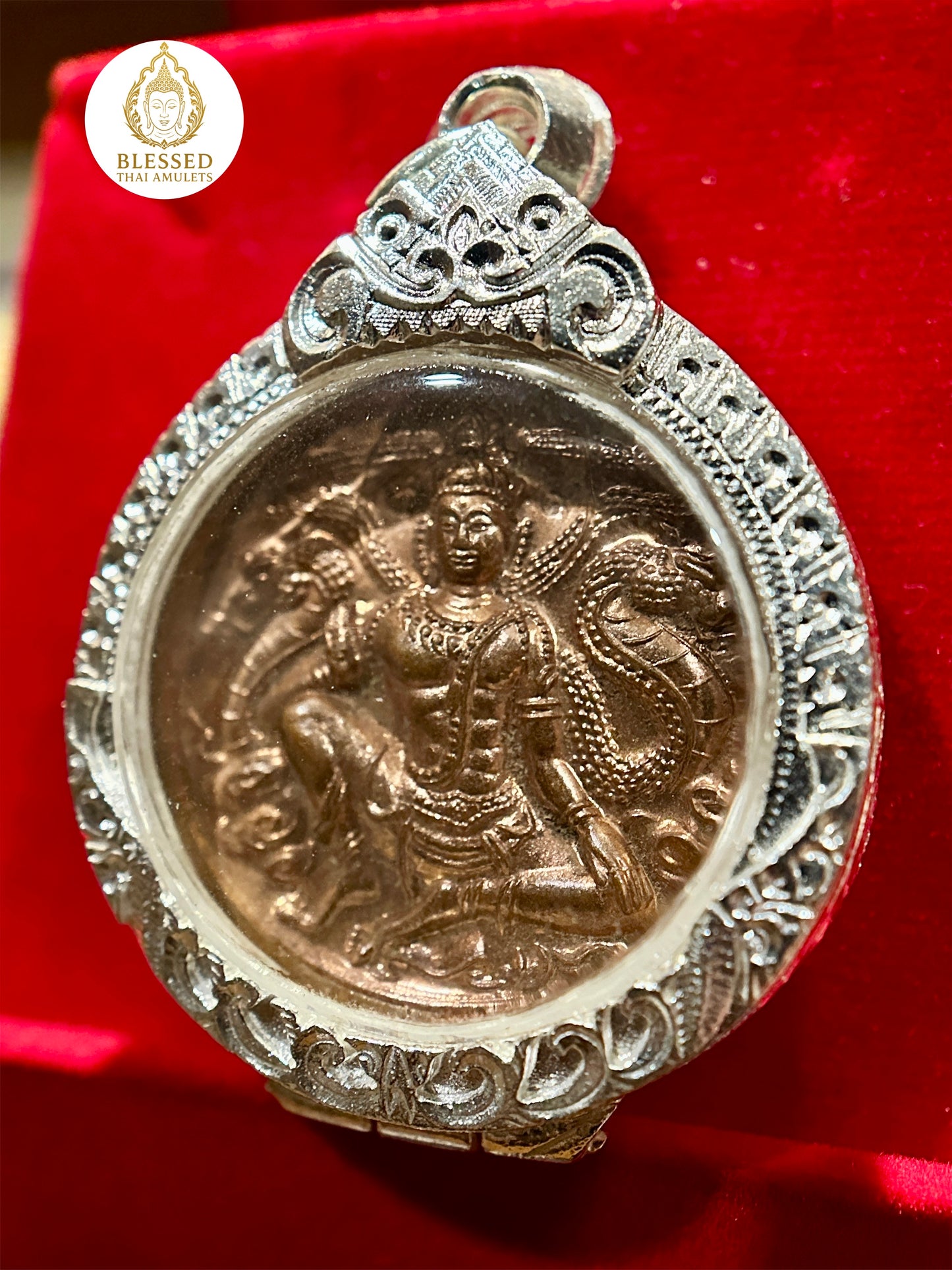 Naga-Protected Bodhisattva Amulet (Bronze)