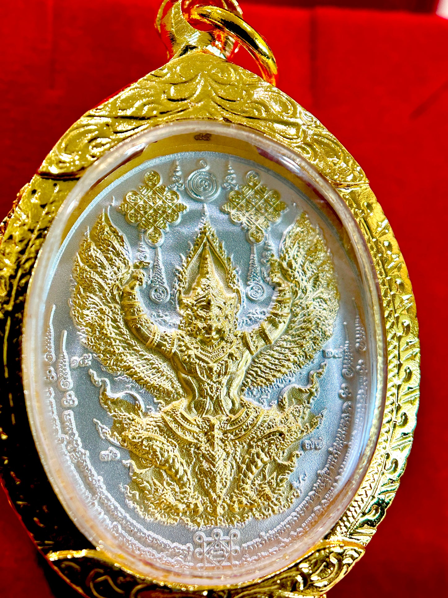 Tao Wessuwan & Garuda Divine Authority Amulet (Gold & Silver Edition)
