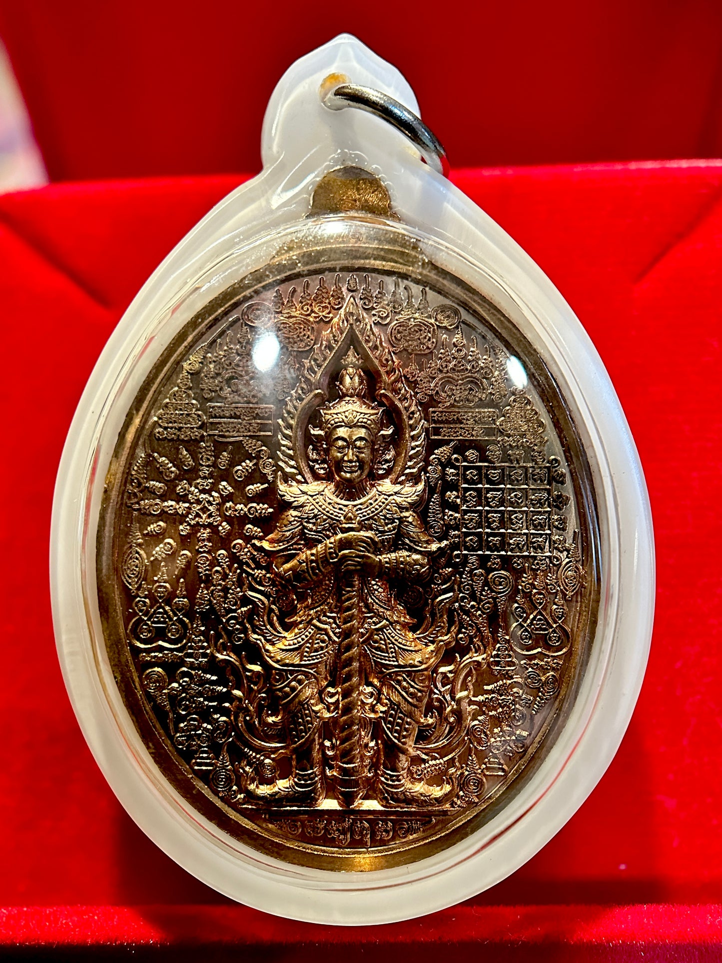 Tao Wessuwan Double-Sided Amulet (White/Bronze Edition)