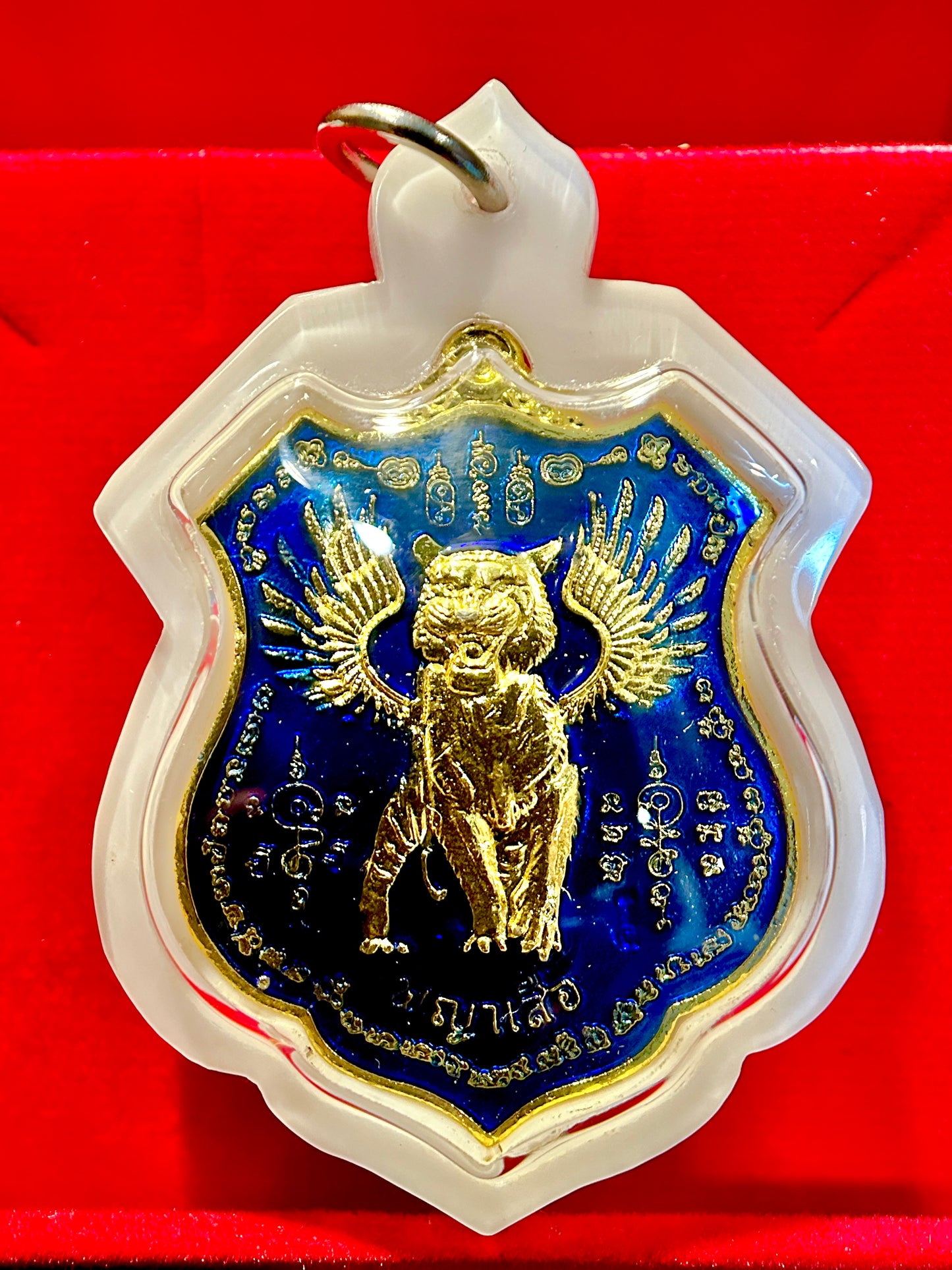 Winged Tiger Sak Yant (Blue/Gold)
