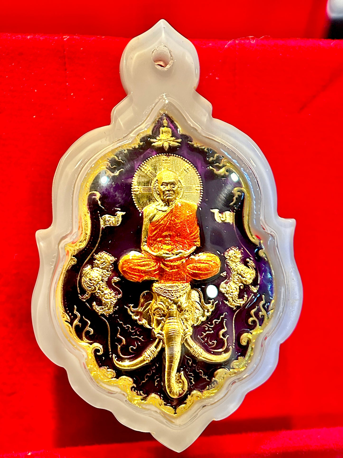 Luang Phor Phat Riding Erawan (Purple & Gold Edition – White Case)