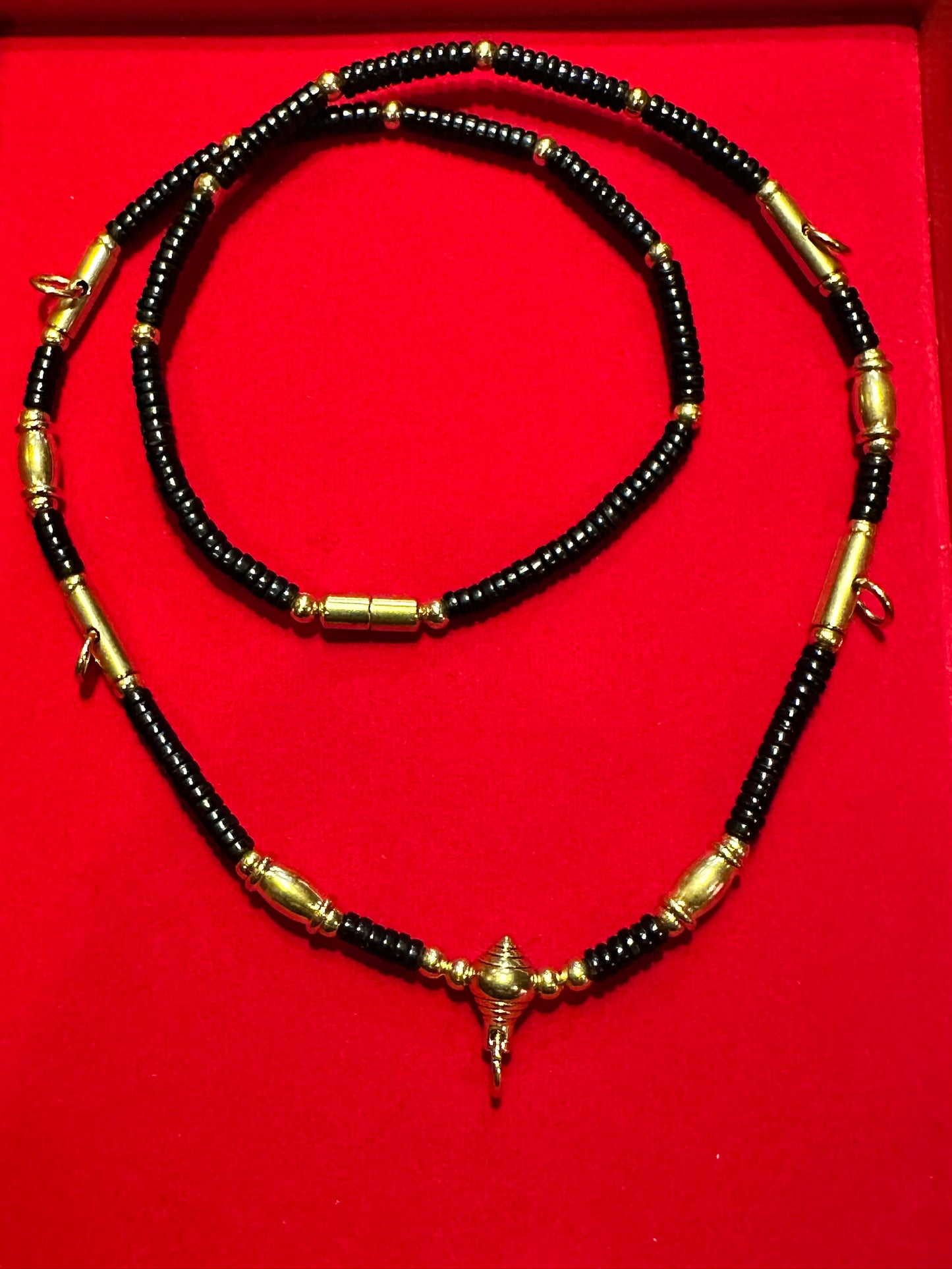 Protection 5-Amulet Necklace (Black & Gold)