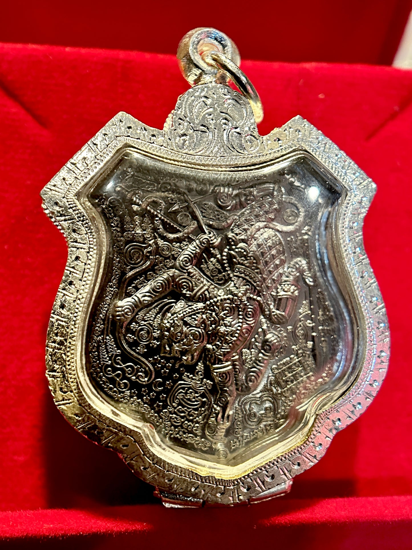 Golden Monk & Four-Armed Hanuman Protection Amulet