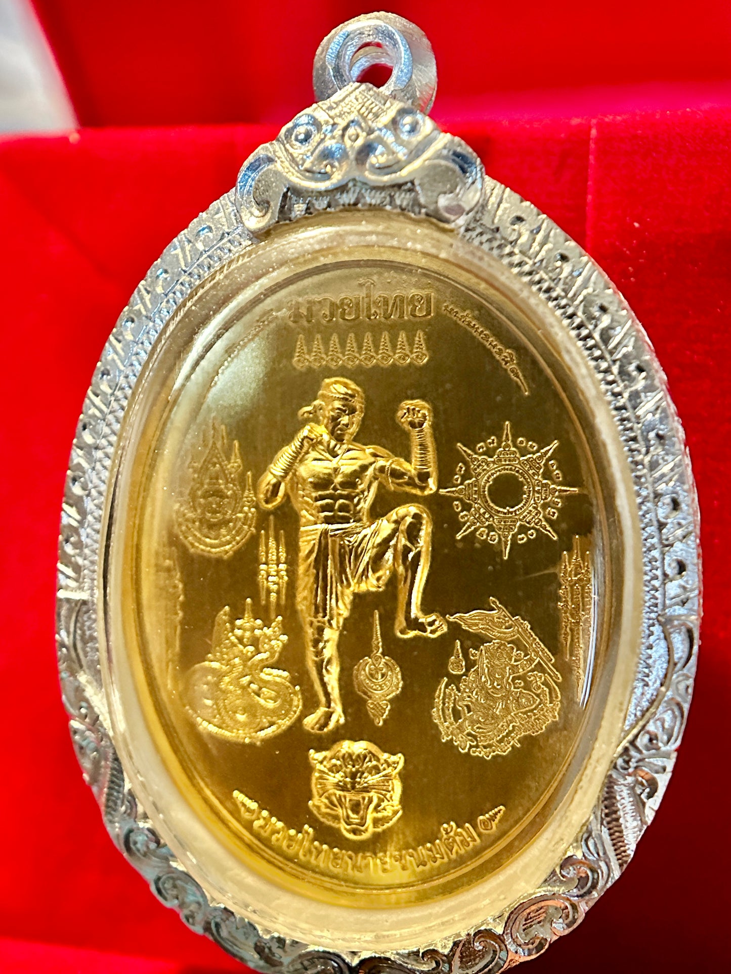 Nai Khanom Tom Signature Amulet (GOLD) – Silver Case