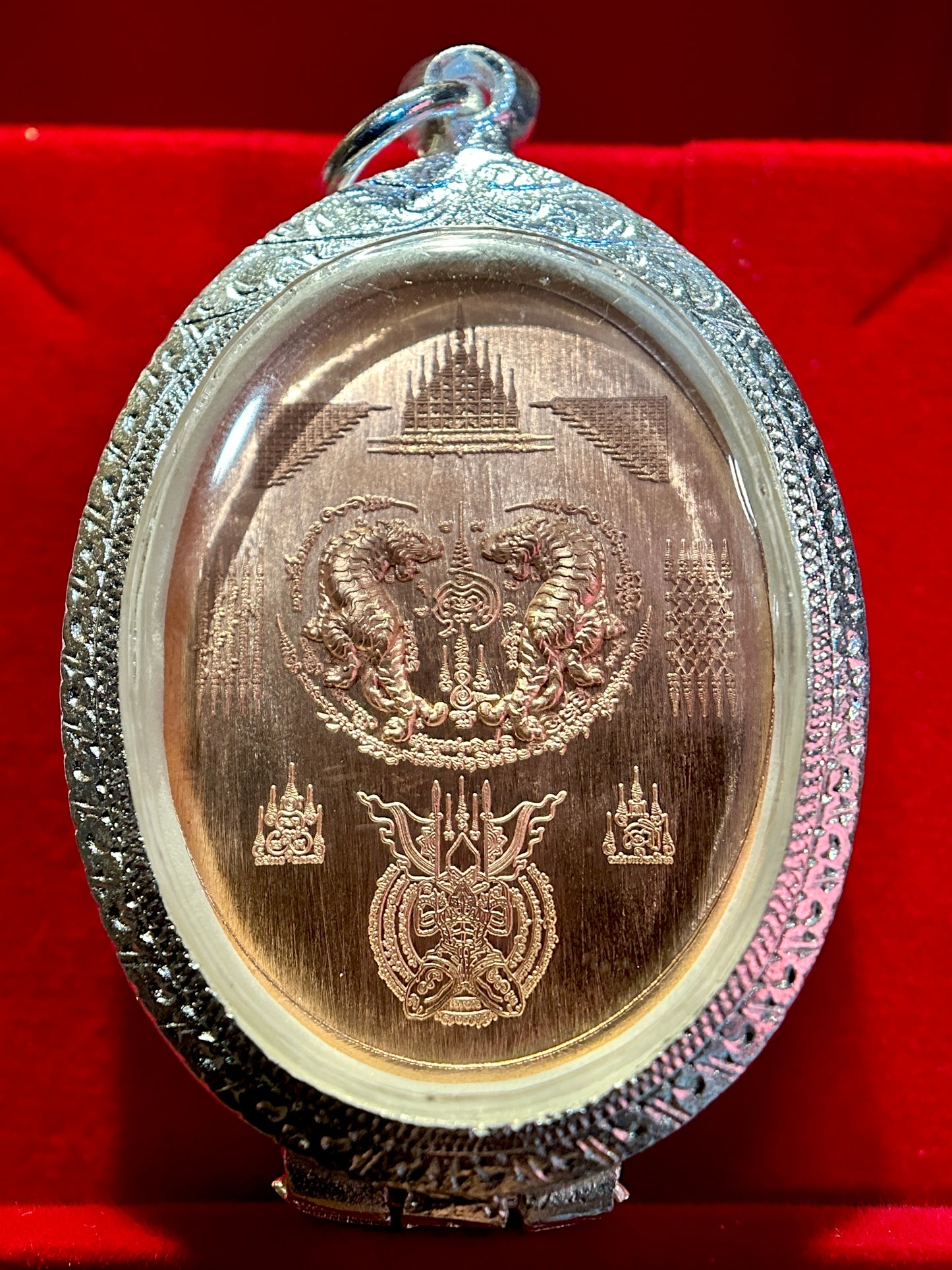 Nai Khanom Tom Signature Amulet (BRONZE) – Silver Case