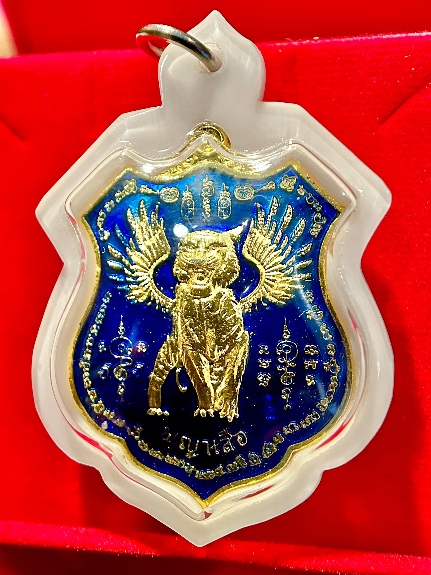 Winged Tiger Sak Yant (Blue/Gold)