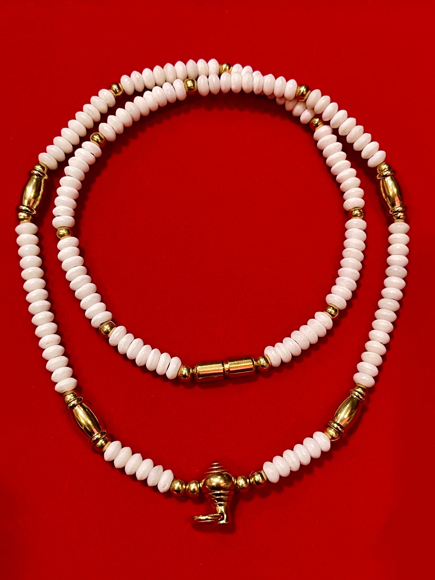 White & Gold Prosperity Necklace