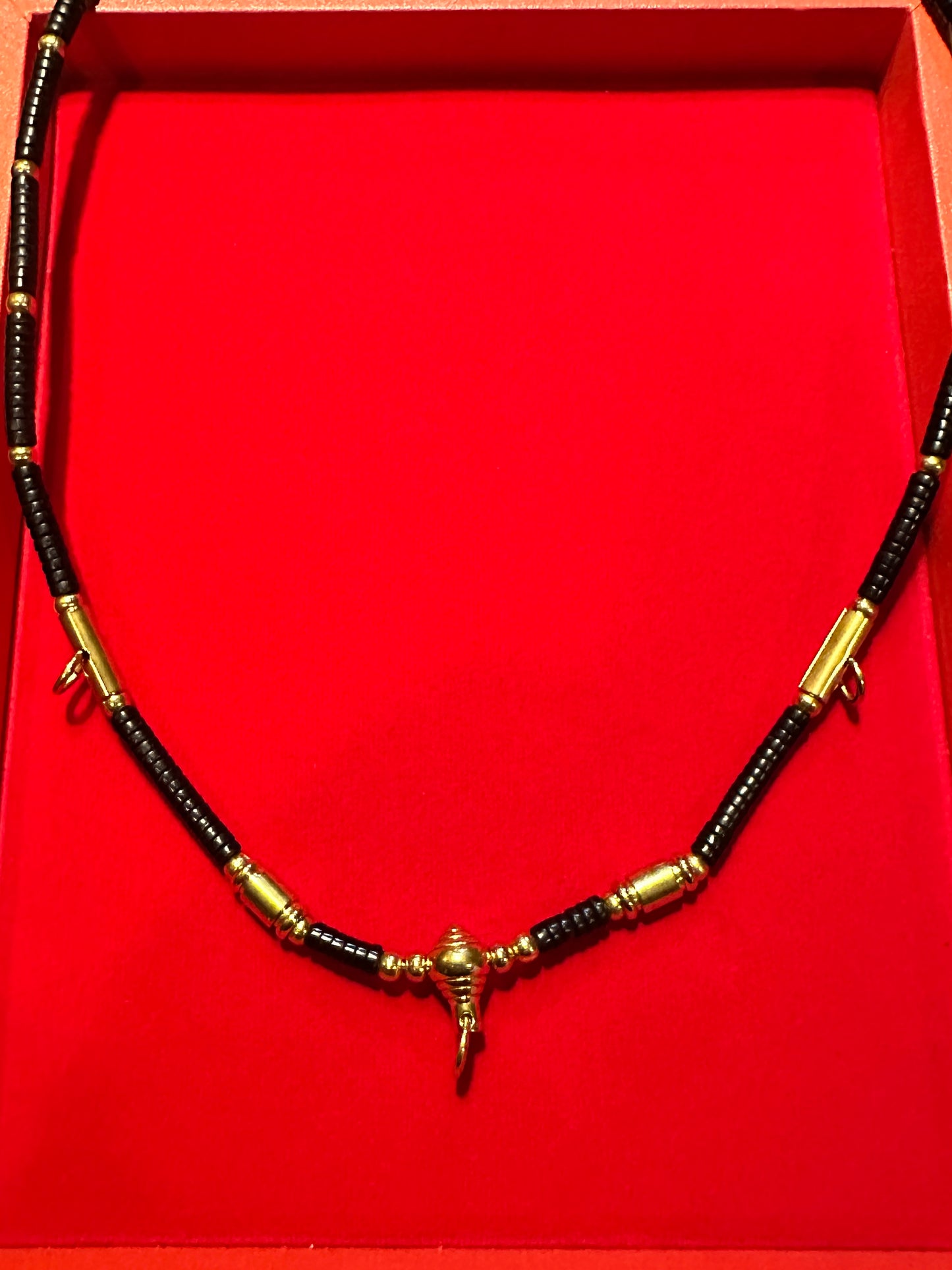 Protection 3-Amulet Necklace (Black & Gold)