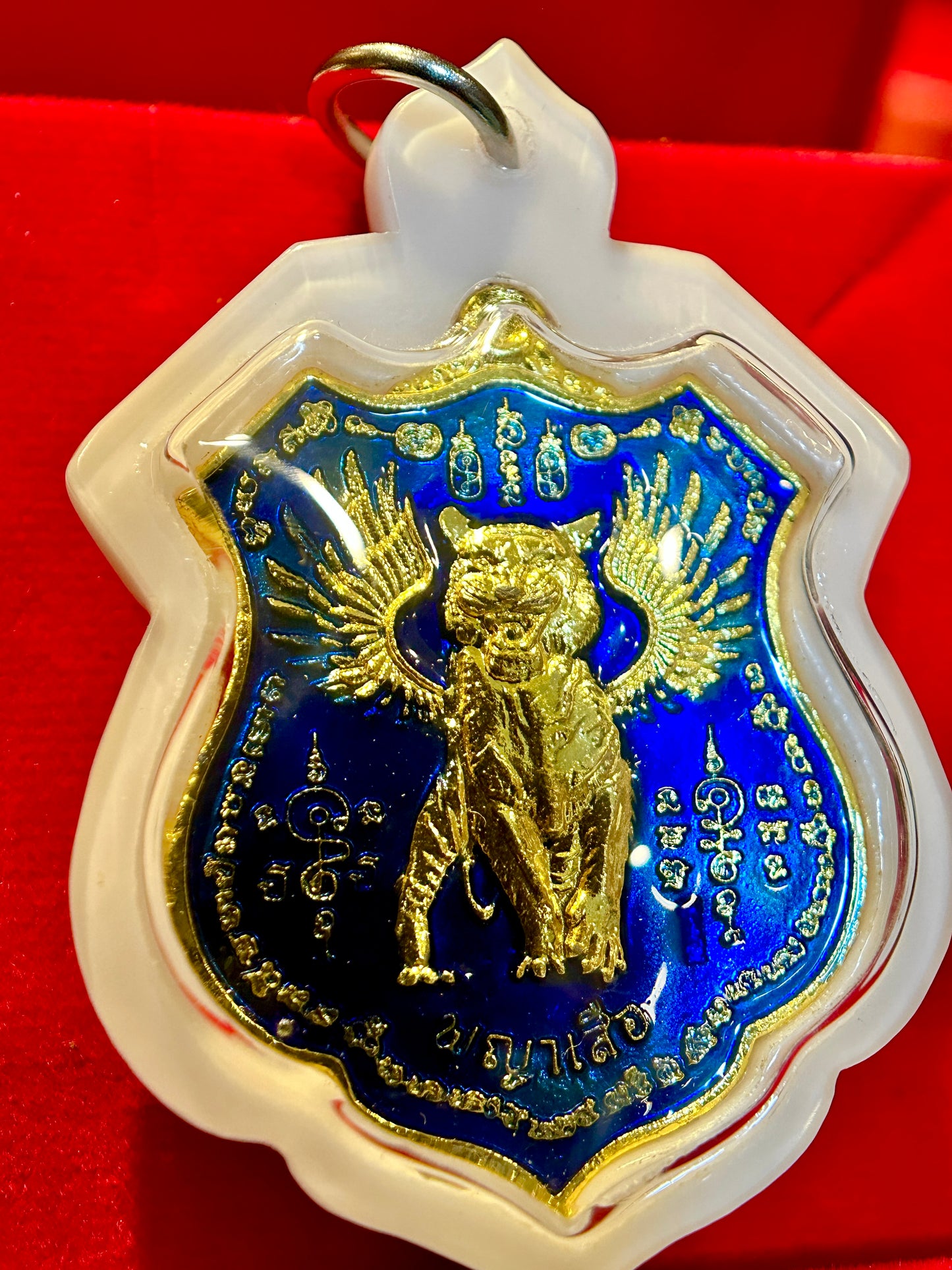 Winged Tiger Sak Yant (Blue/Gold)