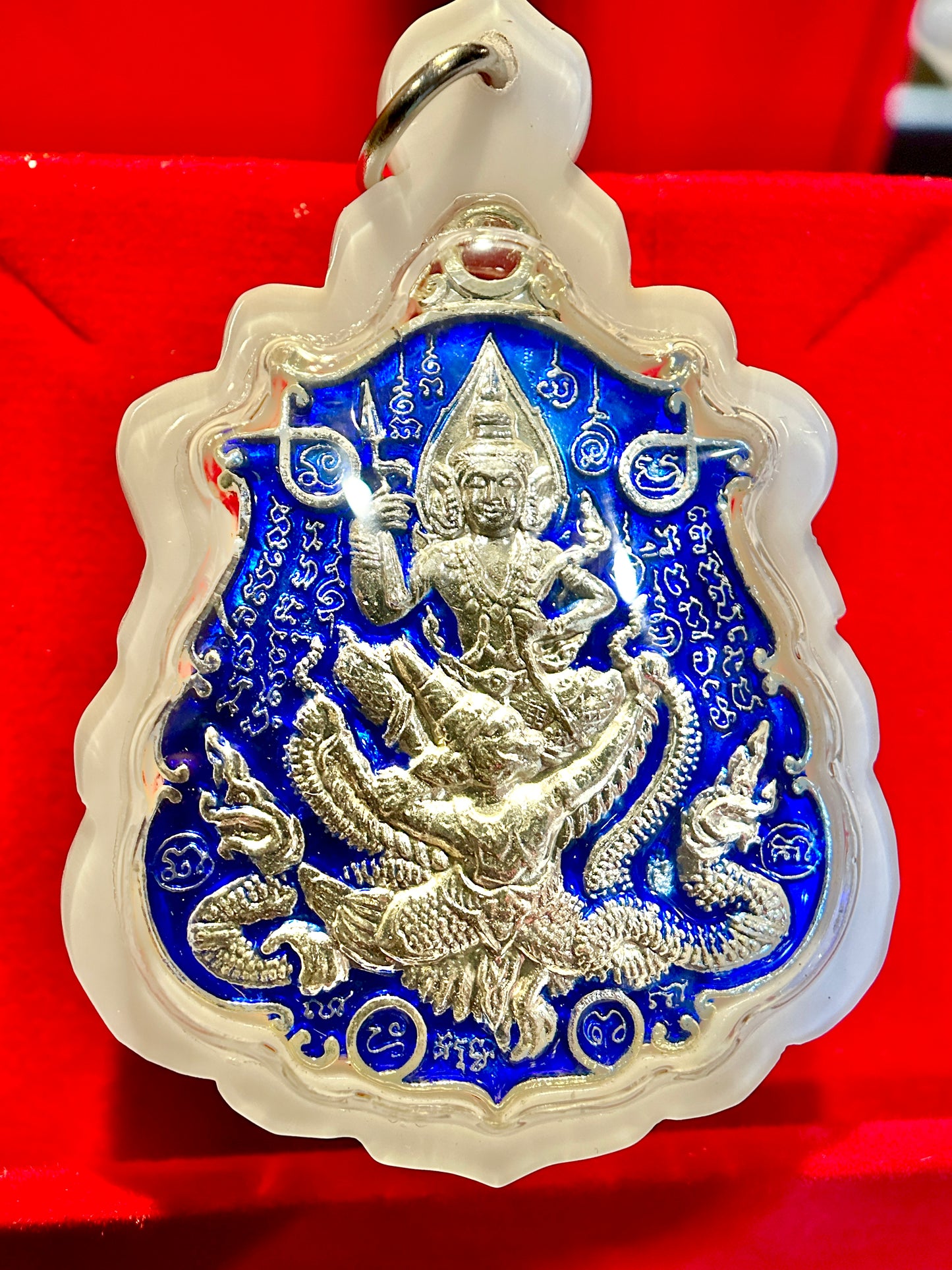 Vishnu & Garuda with Nagas (Blue/Silver)