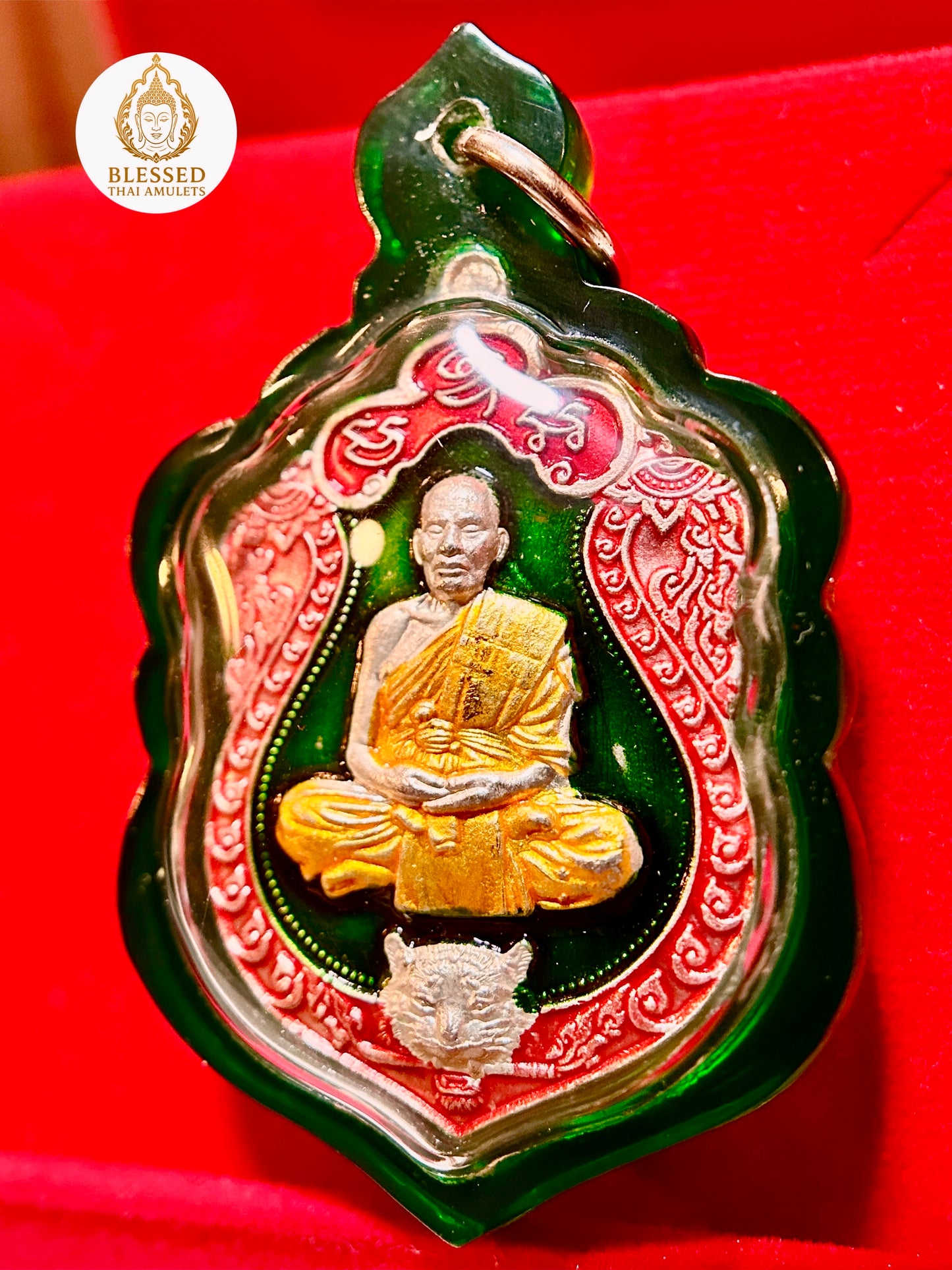 Luang Phor Phat Twin Tigers (Emerald/Silver)