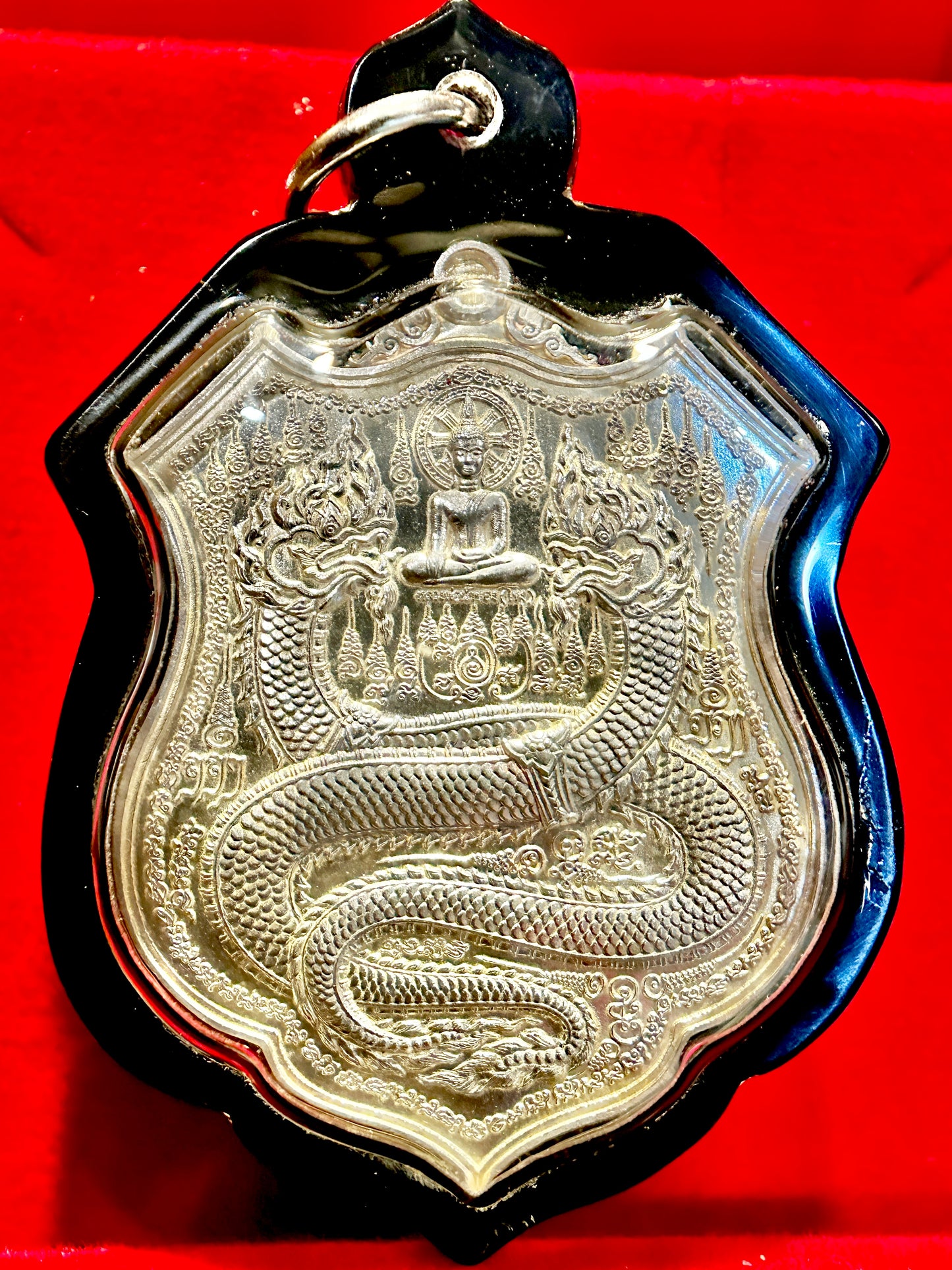 Twin Naga Enlightenment Amulet (Silver)