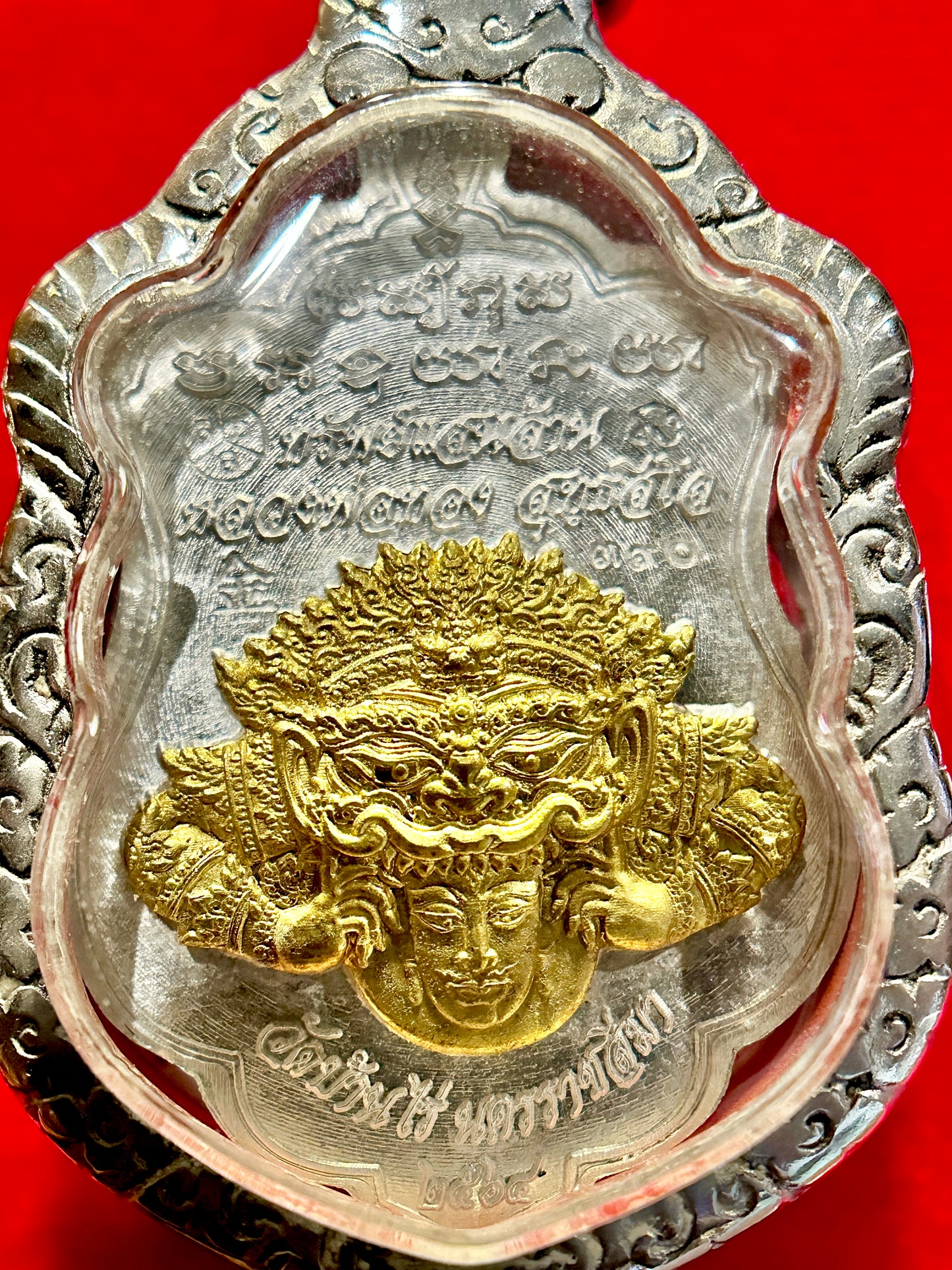 Tao Wessuwan & Rahu Silver-Gold Guardian Amulet