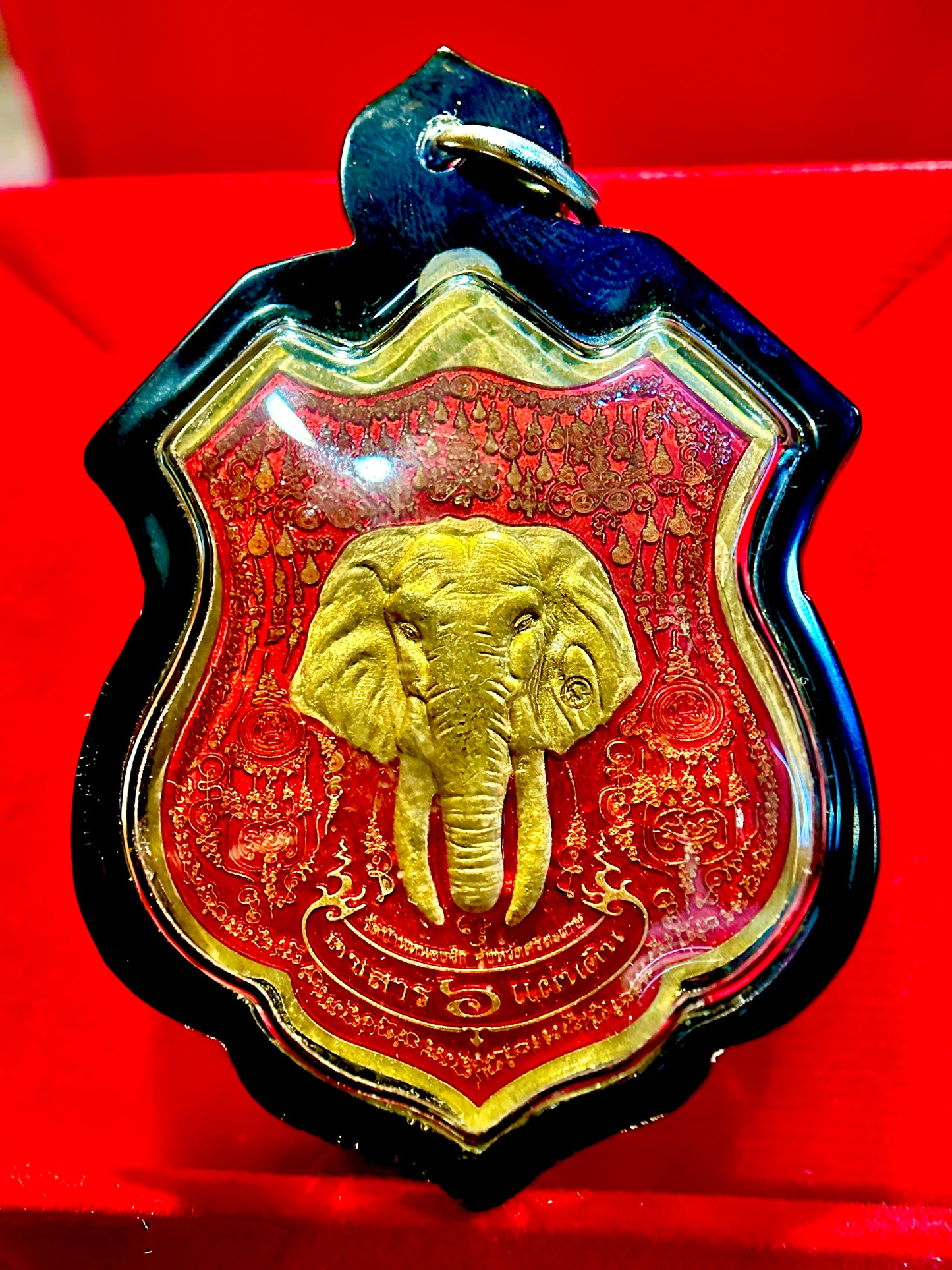 Sacred Elephant Amulet (Red-Gold)