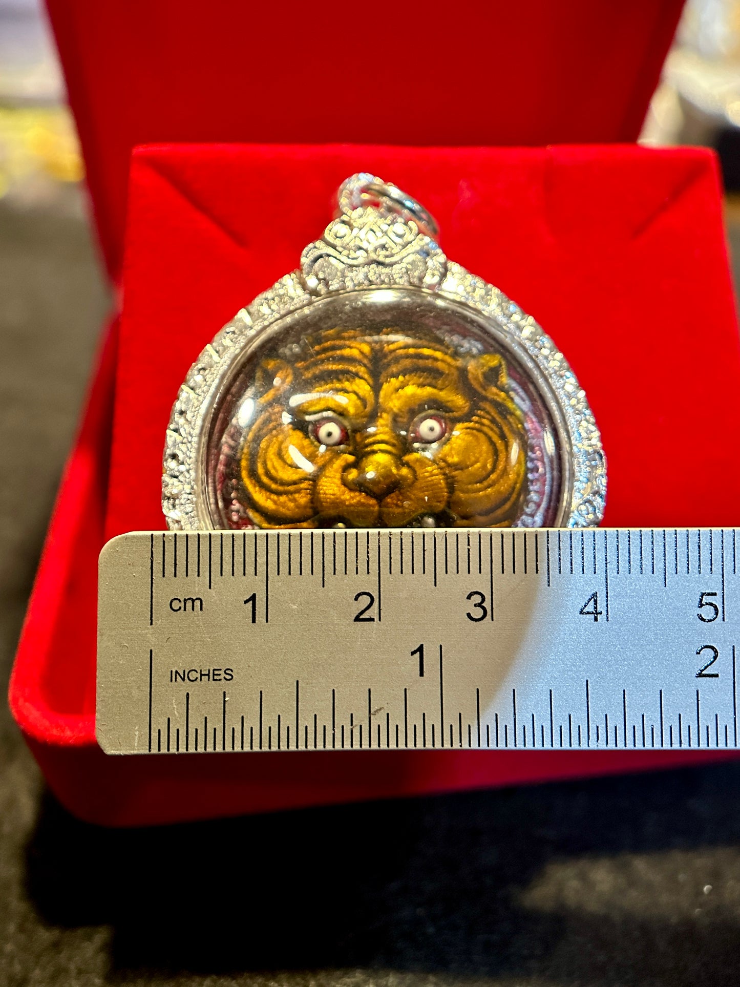 Tiger Spirit & Luang Po Suea Monk Blessing (Red)