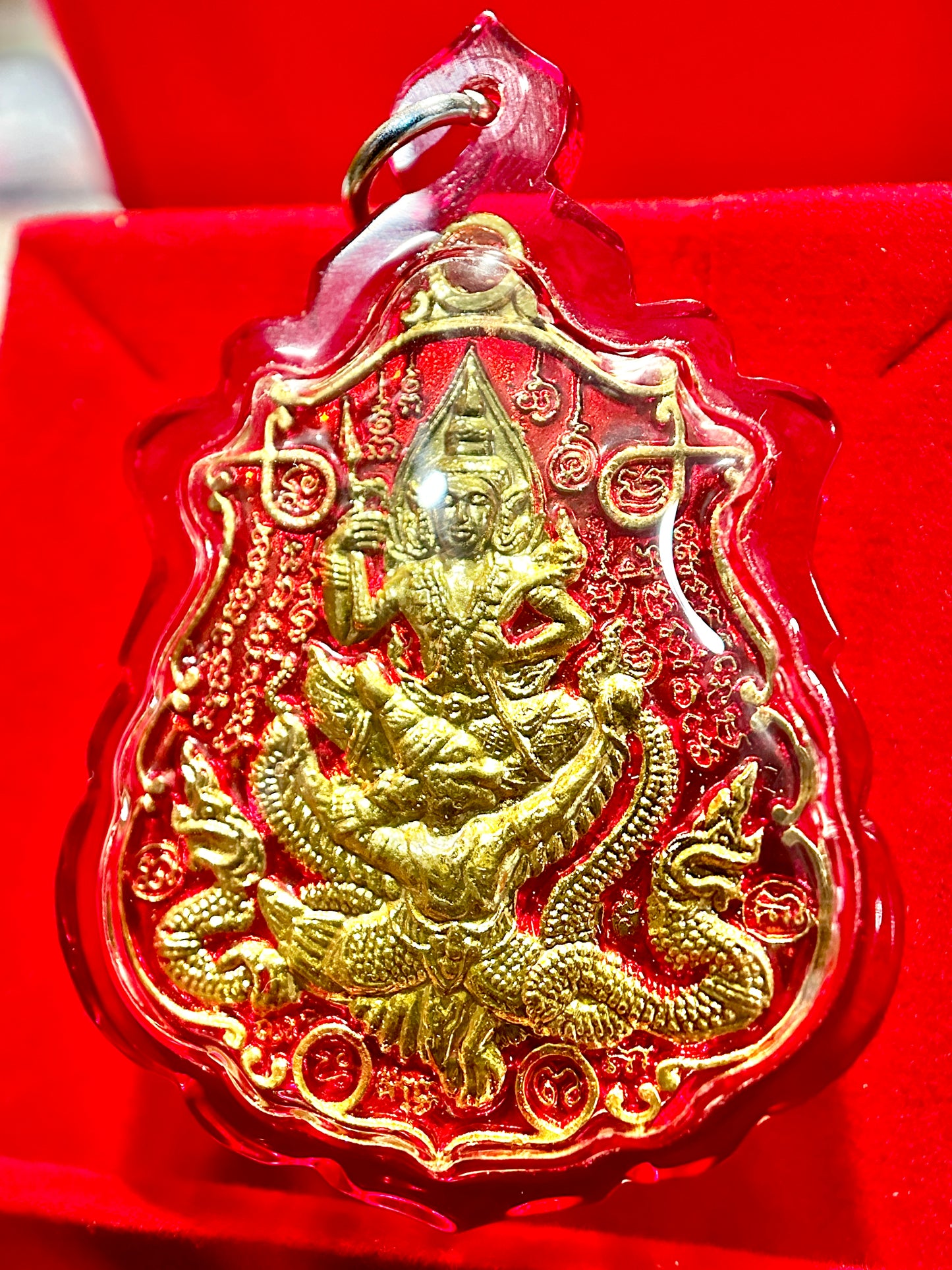 Vishnu & Garuda with Nagas (Red/Gold)