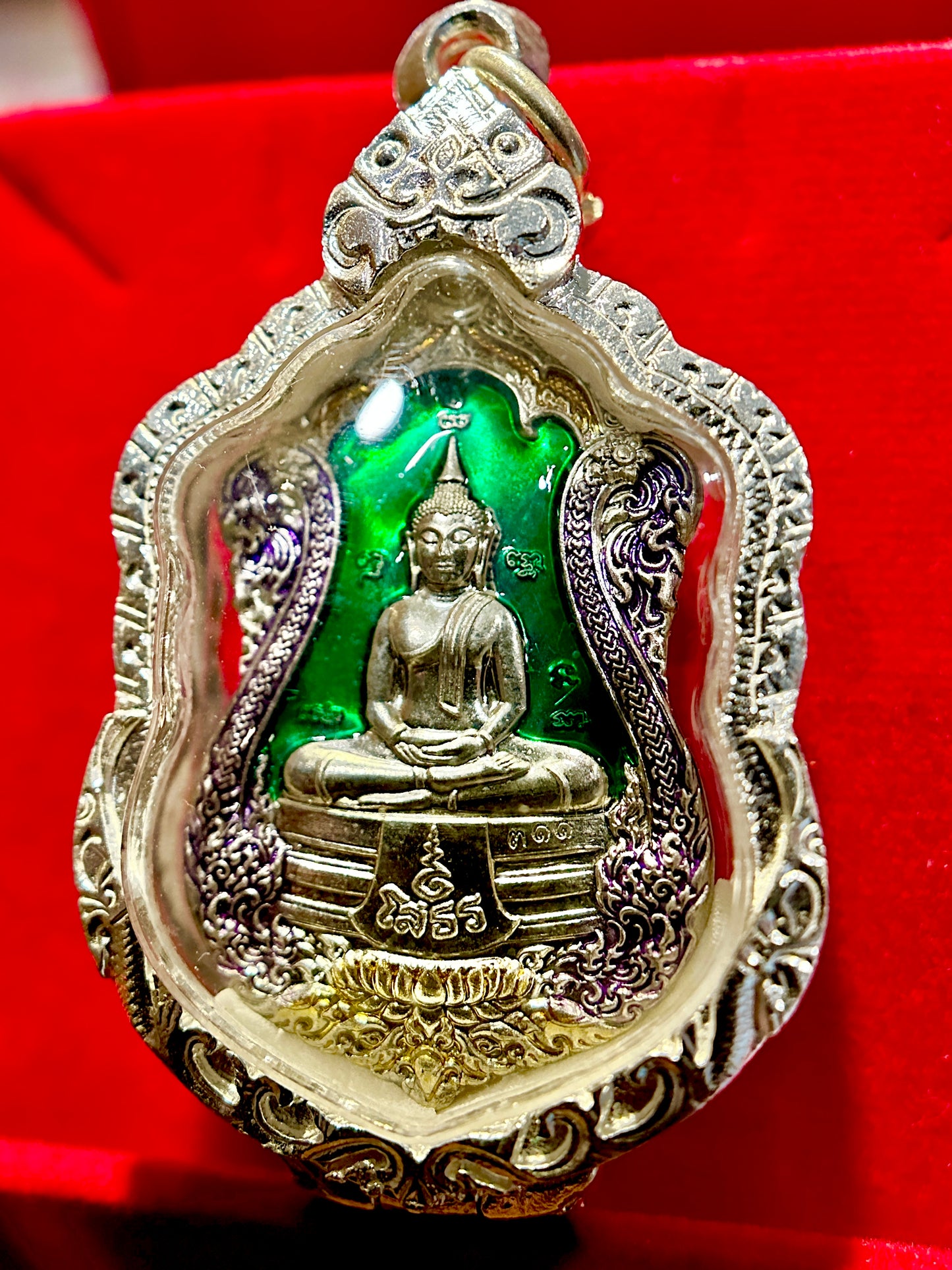 Buddha & Tao Wessuwan (Green Enamel)