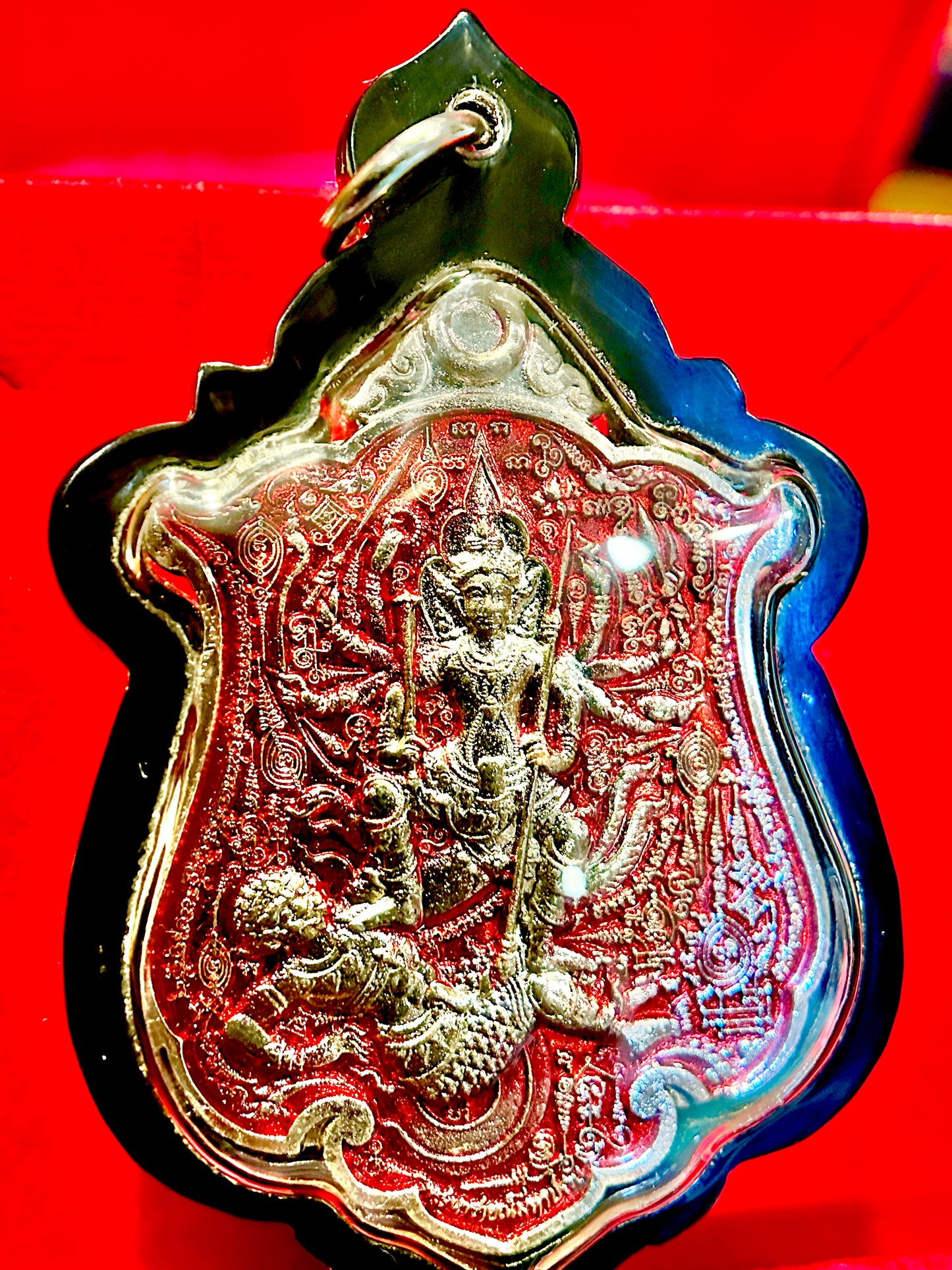 Kali/Shiva & Triple Hanuman (Red/Silver)