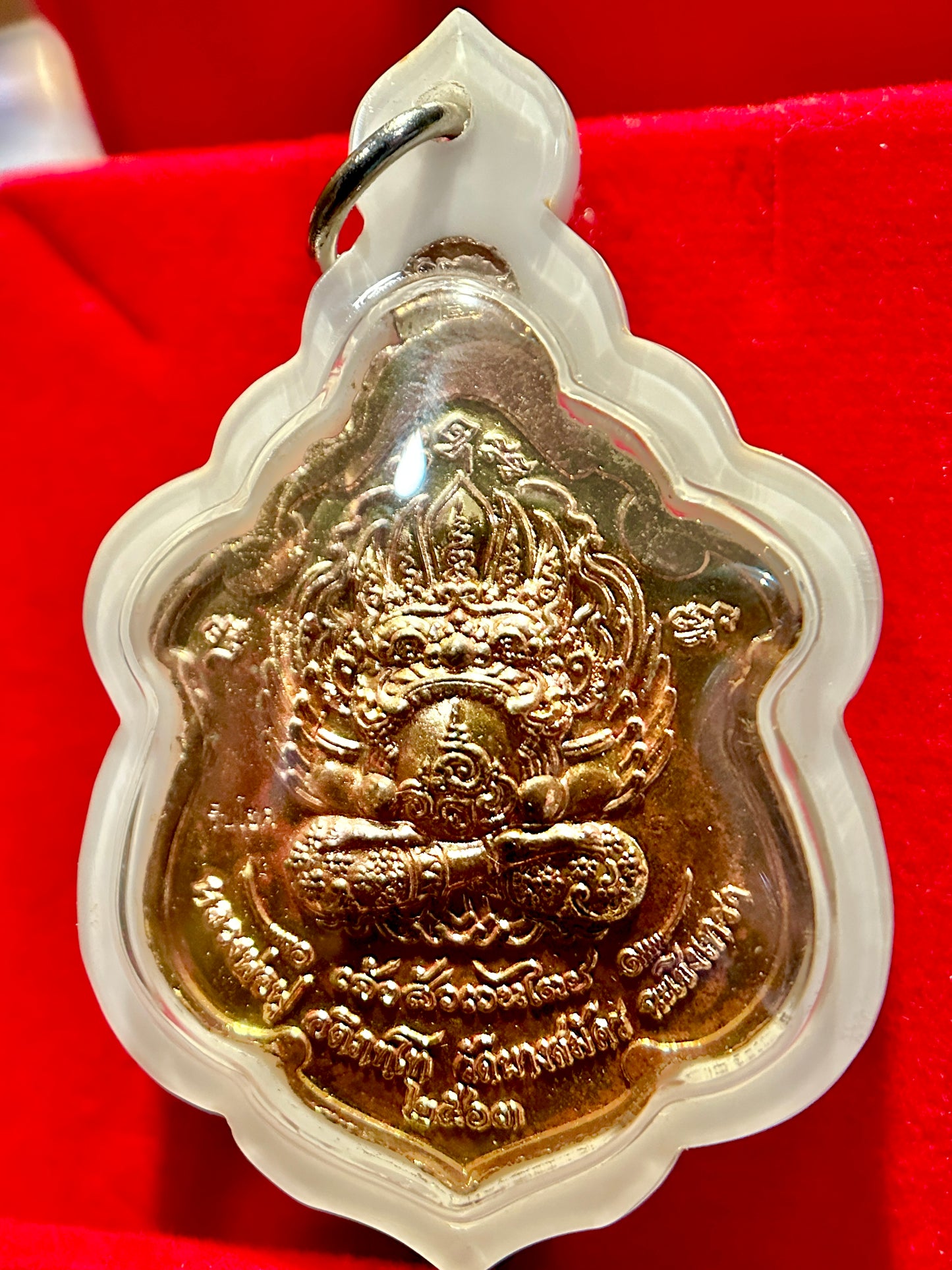 Garuda & Rahu Royal Crest Amulet (Blue/Red/Gold Edition)