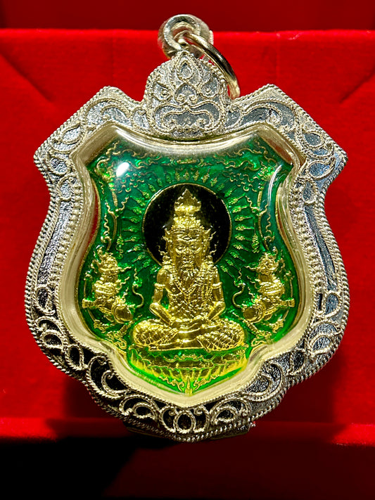 Lersi & Twin Singha • Hanuman Guardian Amulet (Emerald & Gold Edition)