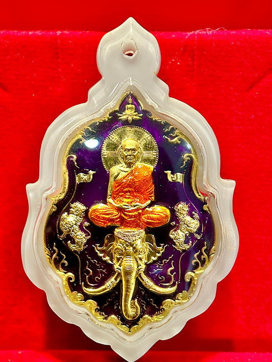 Luang Phor Phat Riding Erawan (Purple & Gold Edition – White Case)