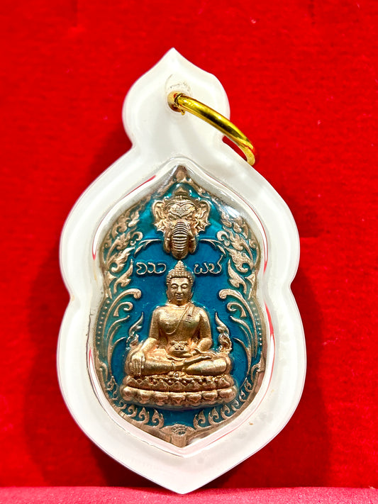 Seated Buddha Serenity Amulet (Turquoise)
