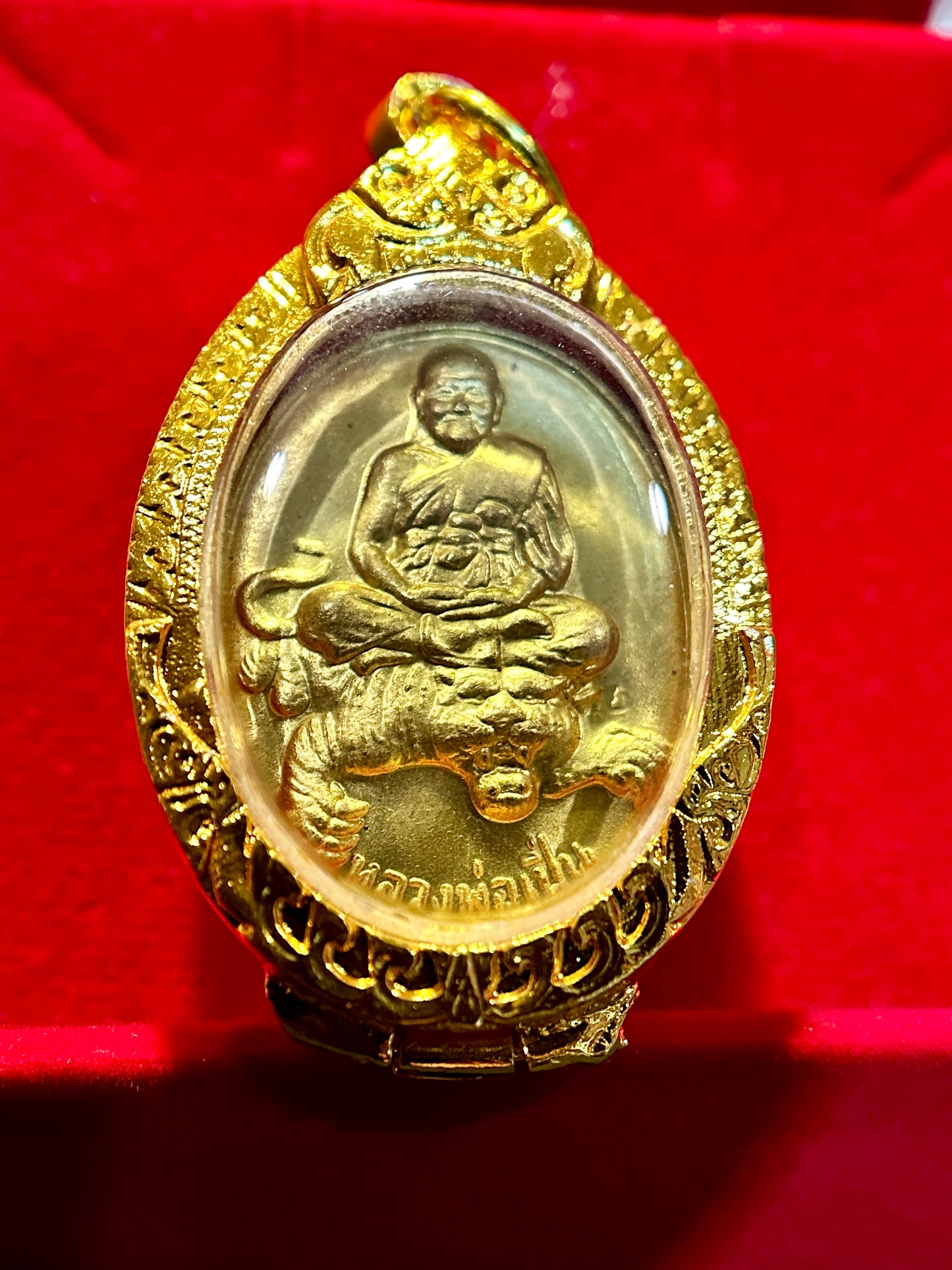 Luang Pho Pern Tiger Riding Amulet