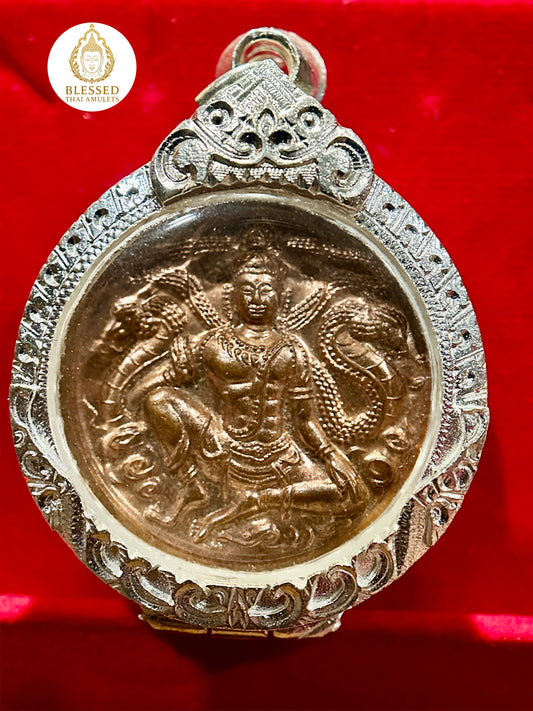 Naga-Protected Bodhisattva Amulet (Bronze)