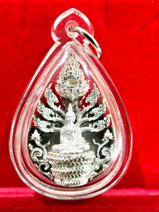 Kwan Liaw Lang Buddha & Naga Guardian Amulet (5cm)