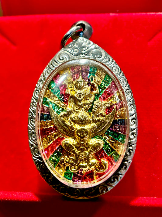 Garuda & Vishnu Tri-Color Prosperity Amulet