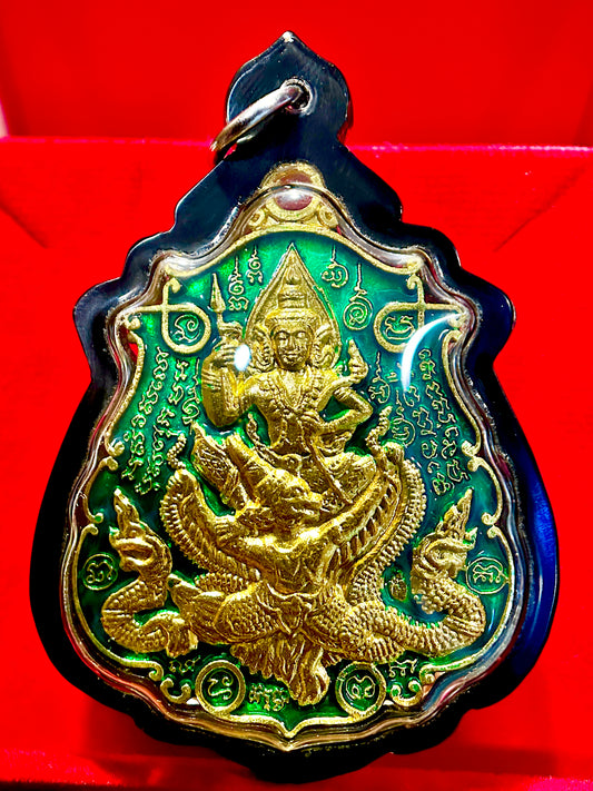Vishnu & Garuda with Nagas (Green)