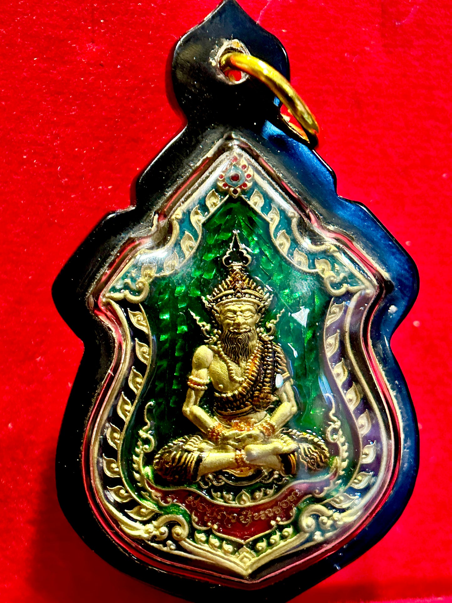 Lersi Ta Fai & Hanuman Riding Singha (Green & Gold)