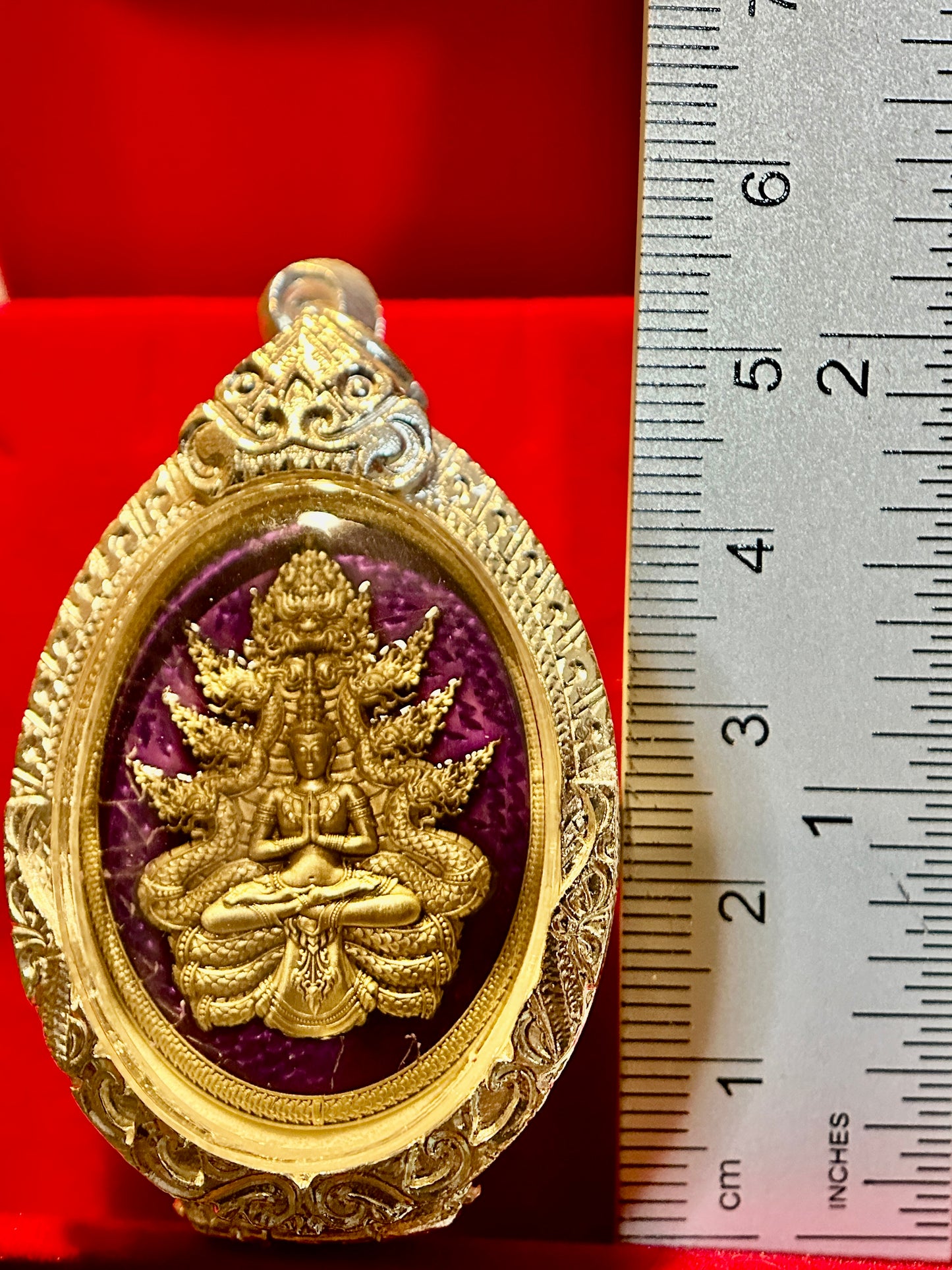 Buddha & Naga Amulet – Silver Temple Guardian