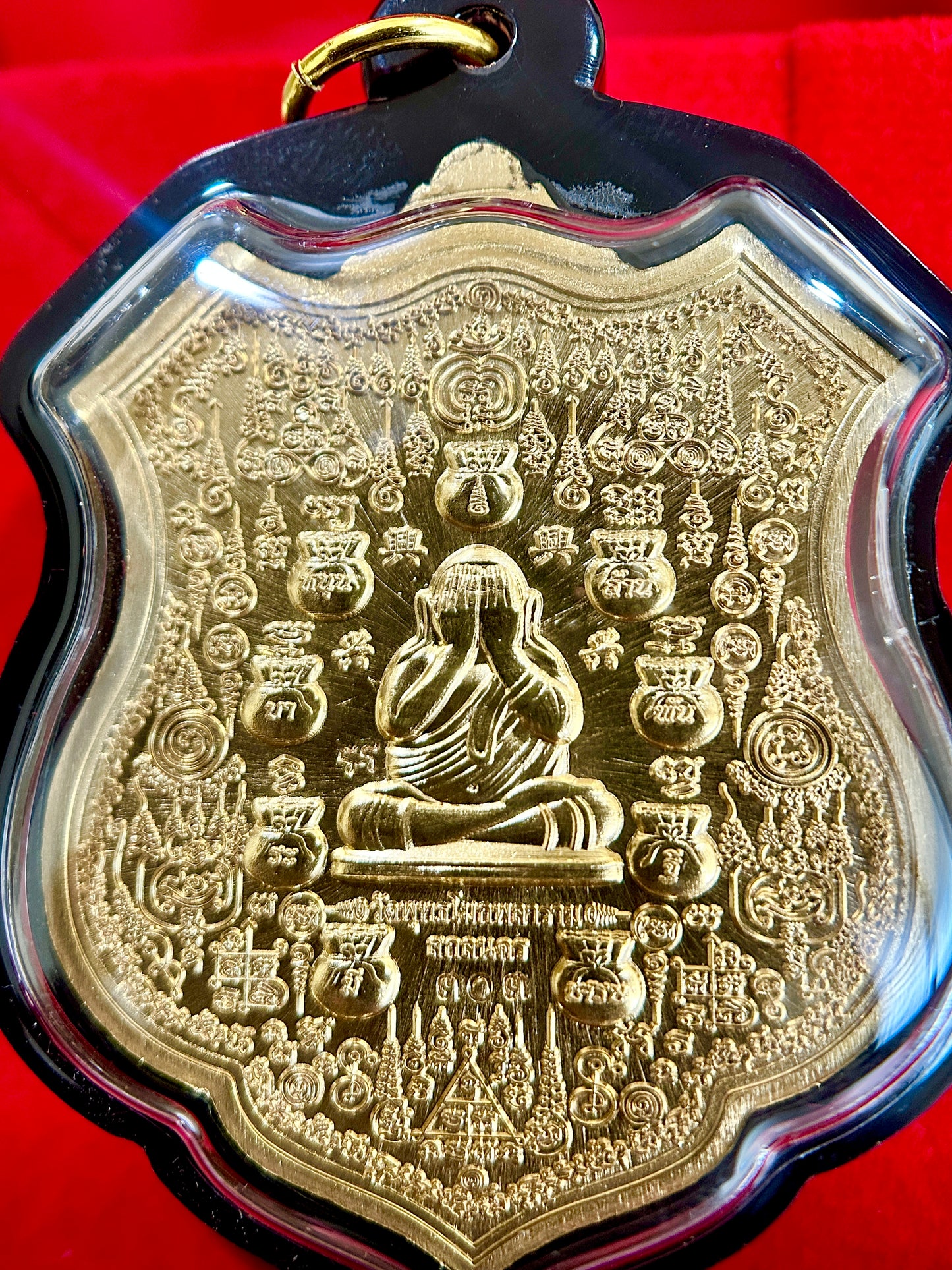 Nine Treasures Amulet - Luang Pho Nuan & Phra Pidta (Gold)