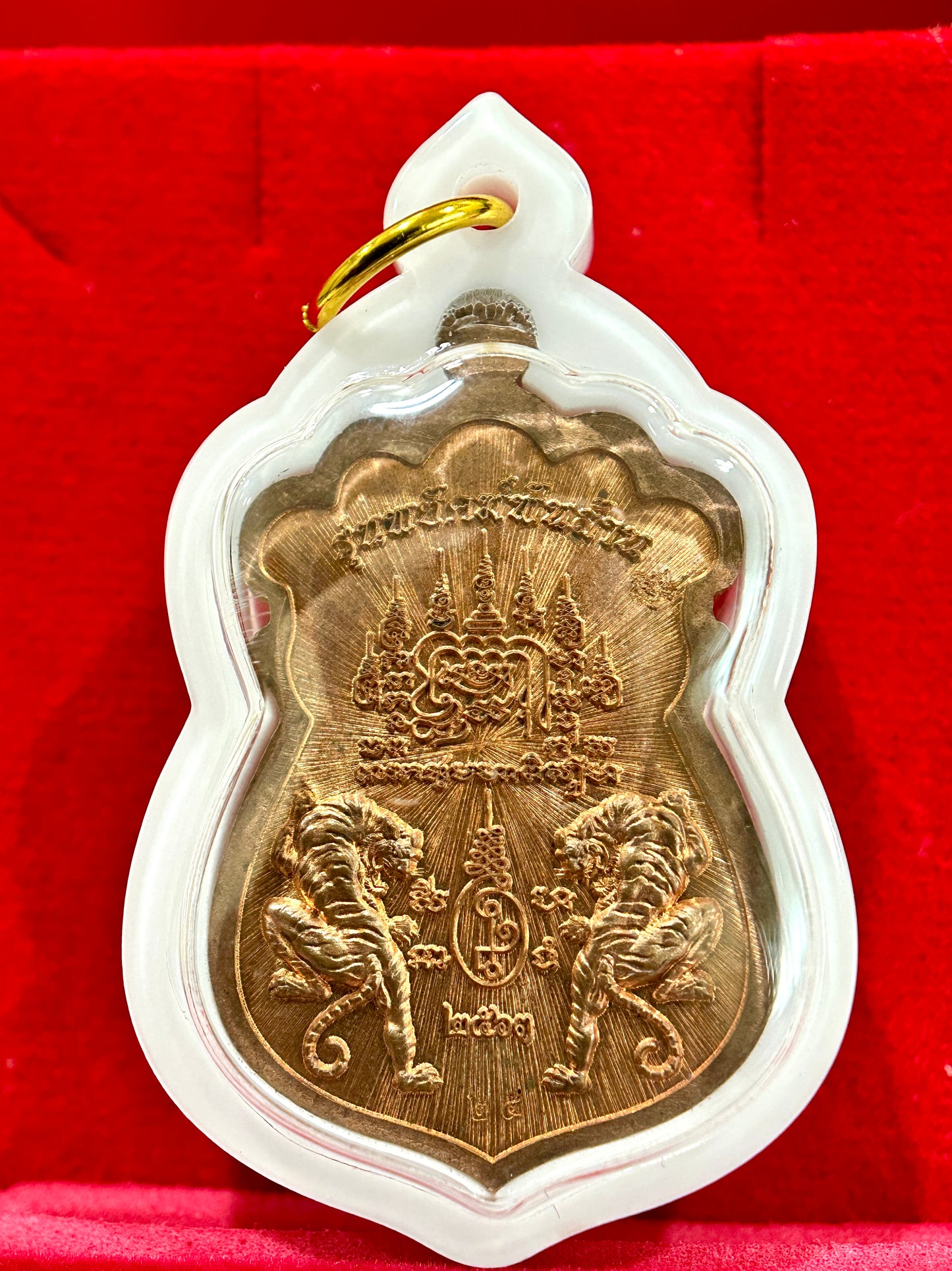 Luang Pu Boonma Twin Tigers Guardian Amulet (Blue Enamel)
