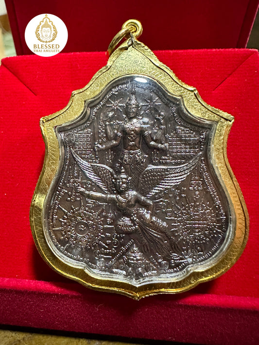 Phra Narai Riding Garuda & Erawan (Dark Steel)