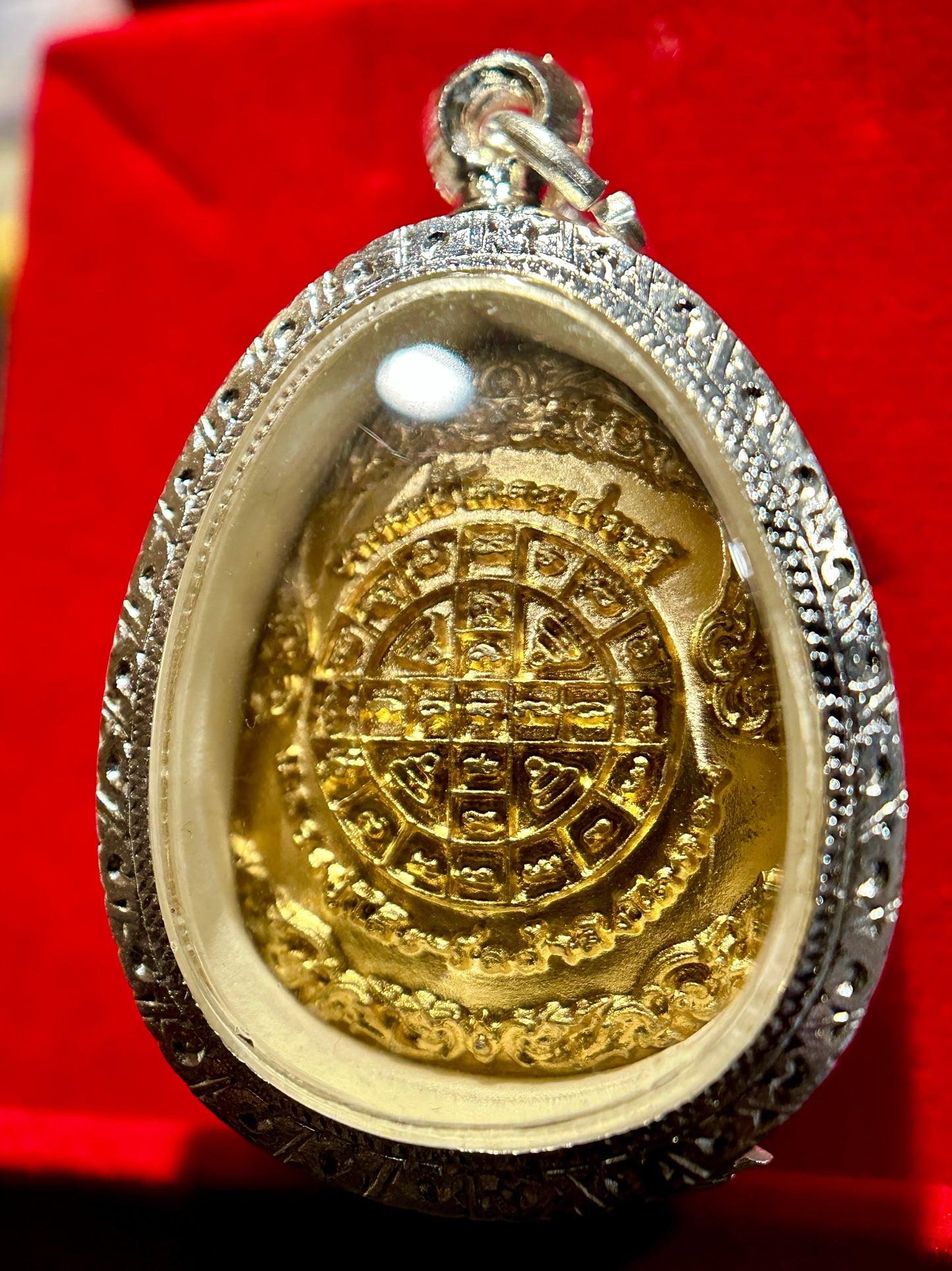 Phra Pidta Shadow Steel with Golden Yantra