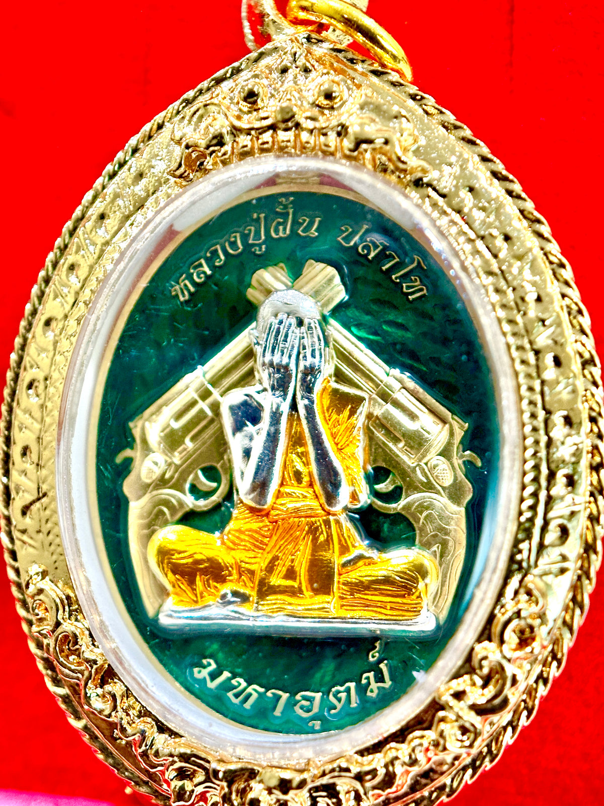 Luang Pu Fan Maha Udom – Sacred Protection (Green & Blue)