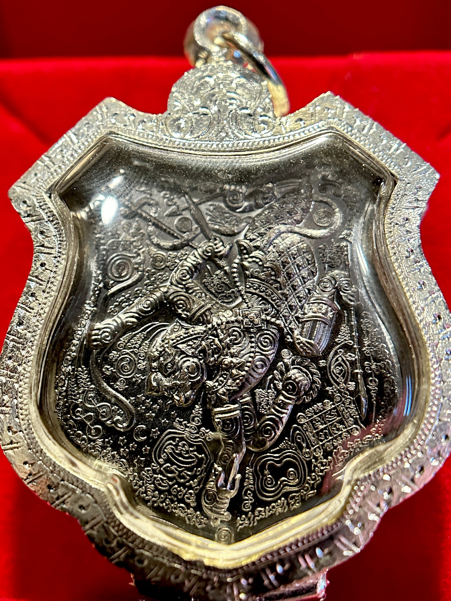 Golden Monk & Four-Armed Hanuman Protection Amulet