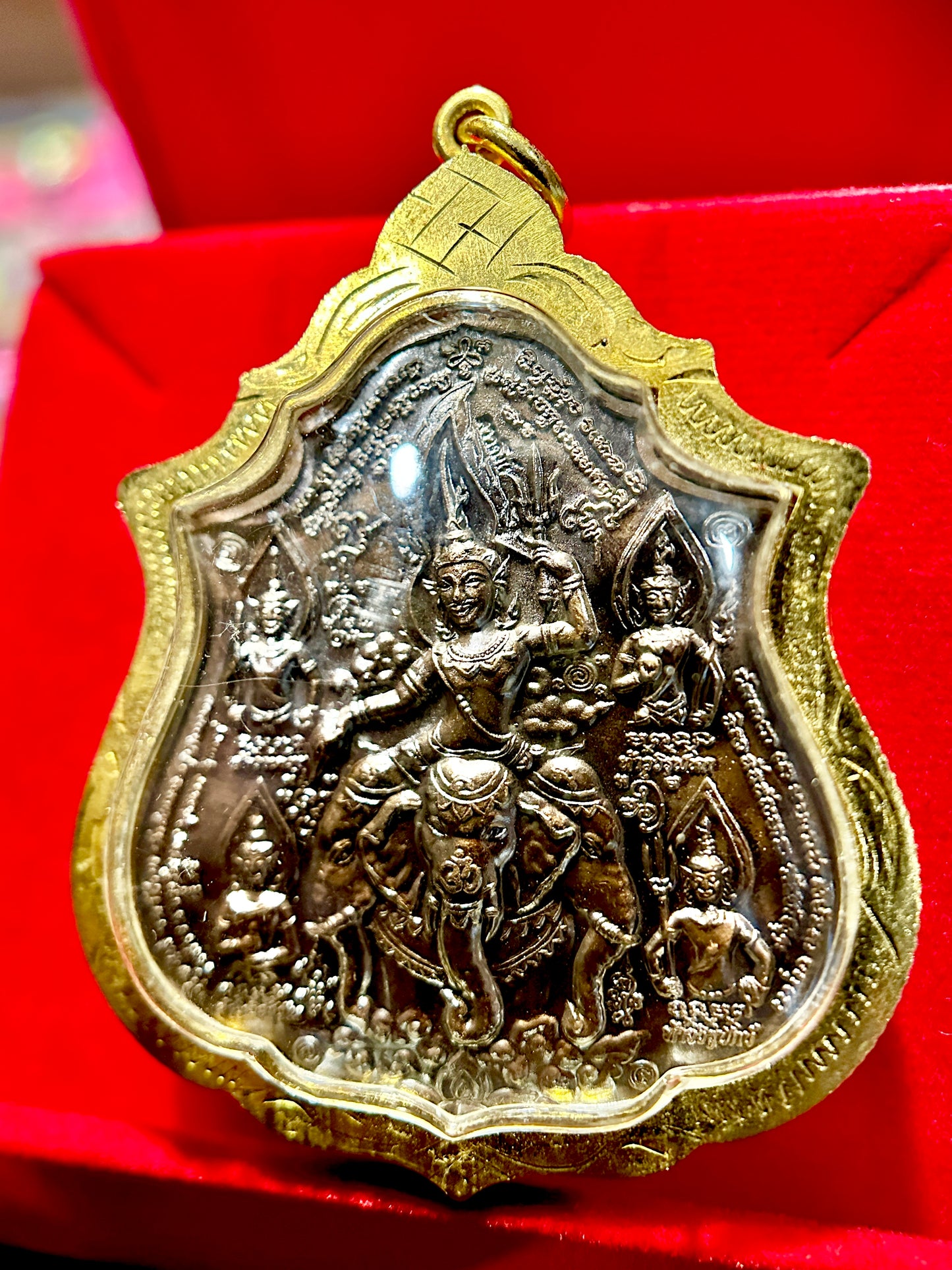 Phra Narai Riding Garuda & Erawan (Dark Steel)