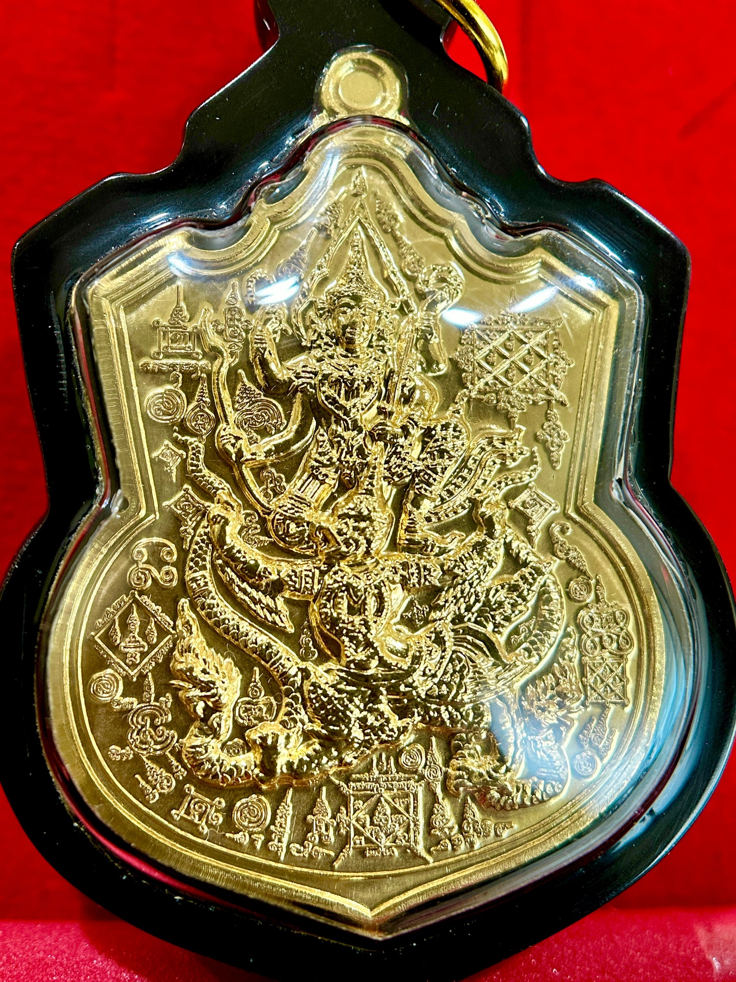 Phra Narai & Garuda Naga Conqueror with Luang Pu Boon (Gold)