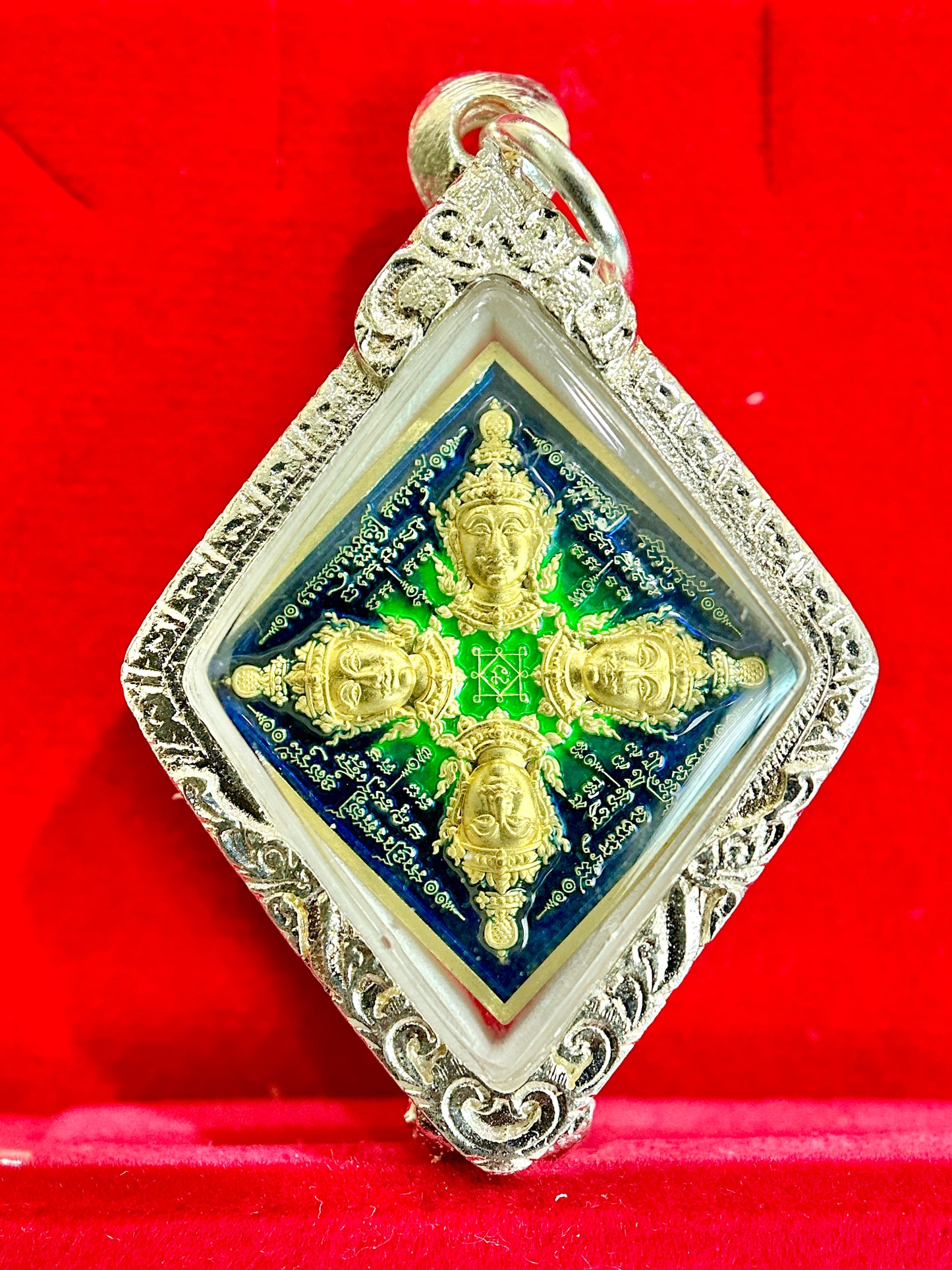 Phra Phrom Diamond Blessing Amulet (Emerald & Gold Edition)